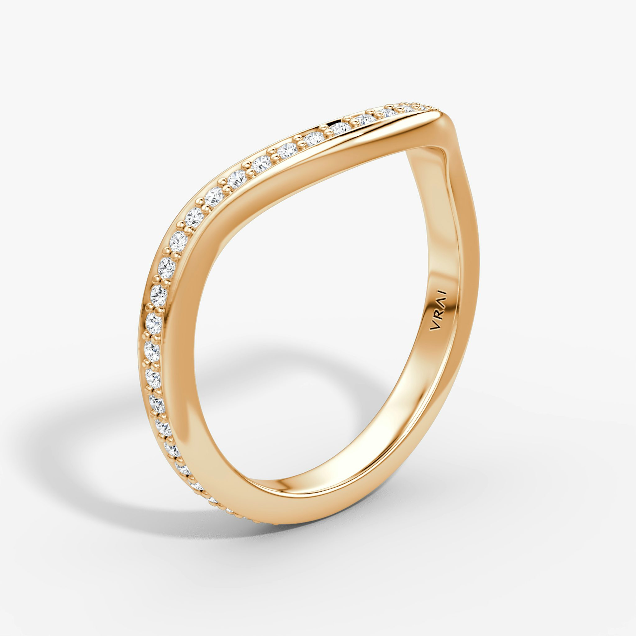 The Curve Band | 14k | Rose Gold | bandAccent: Pavé | bandStyle: full