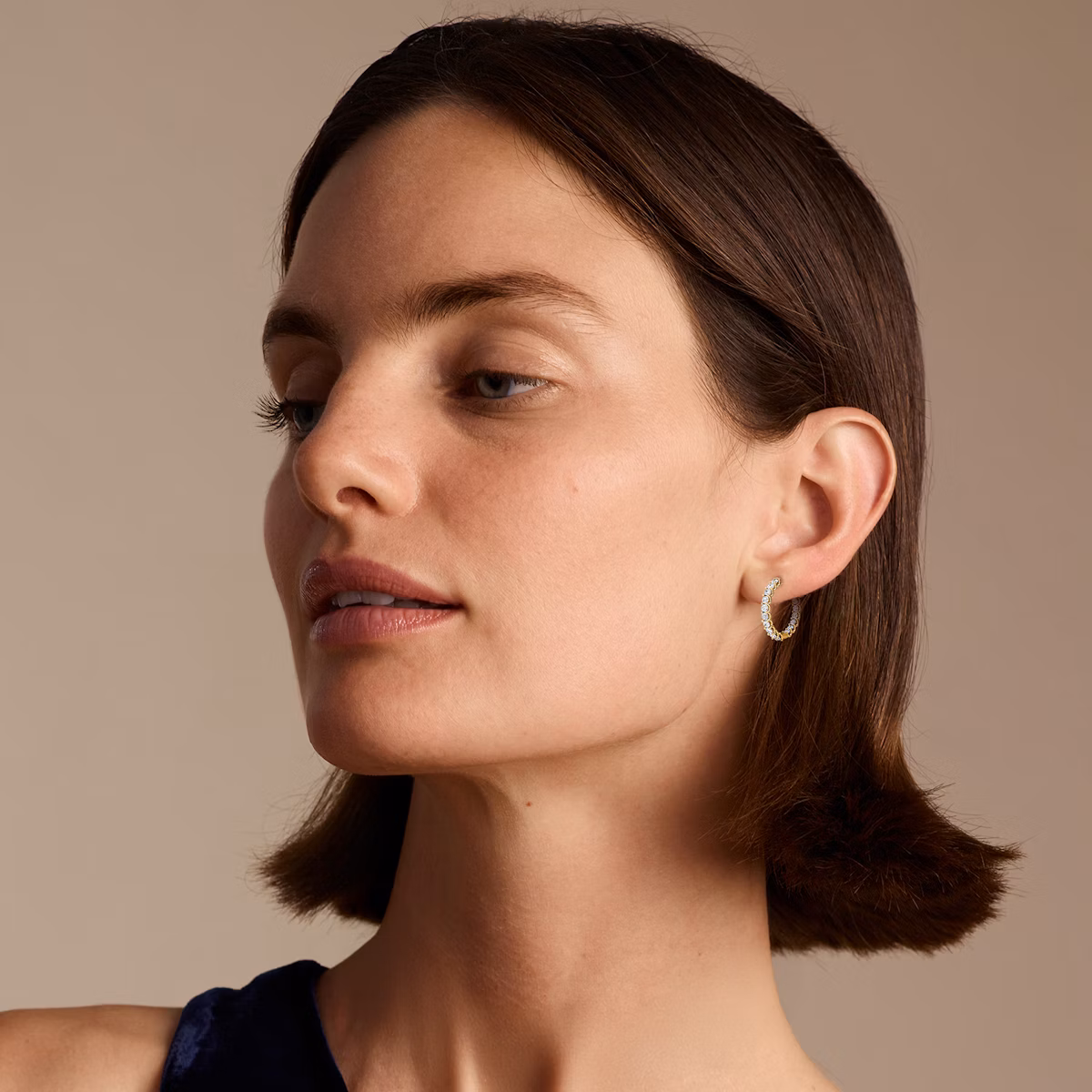 Créole Eternity | Rond Brillant | 14k | Or jaune | caratWeight: 1.7ct | eternityStyle: full | earringSize: 25mm