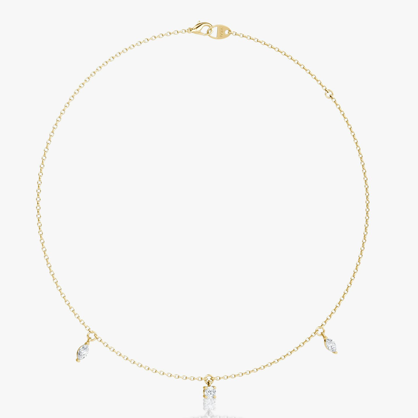 Floating Mixed Shape Necklace | 14k | Yellow Gold | diamondCount: 3 | diamondSize: original | chainLength: 16-18