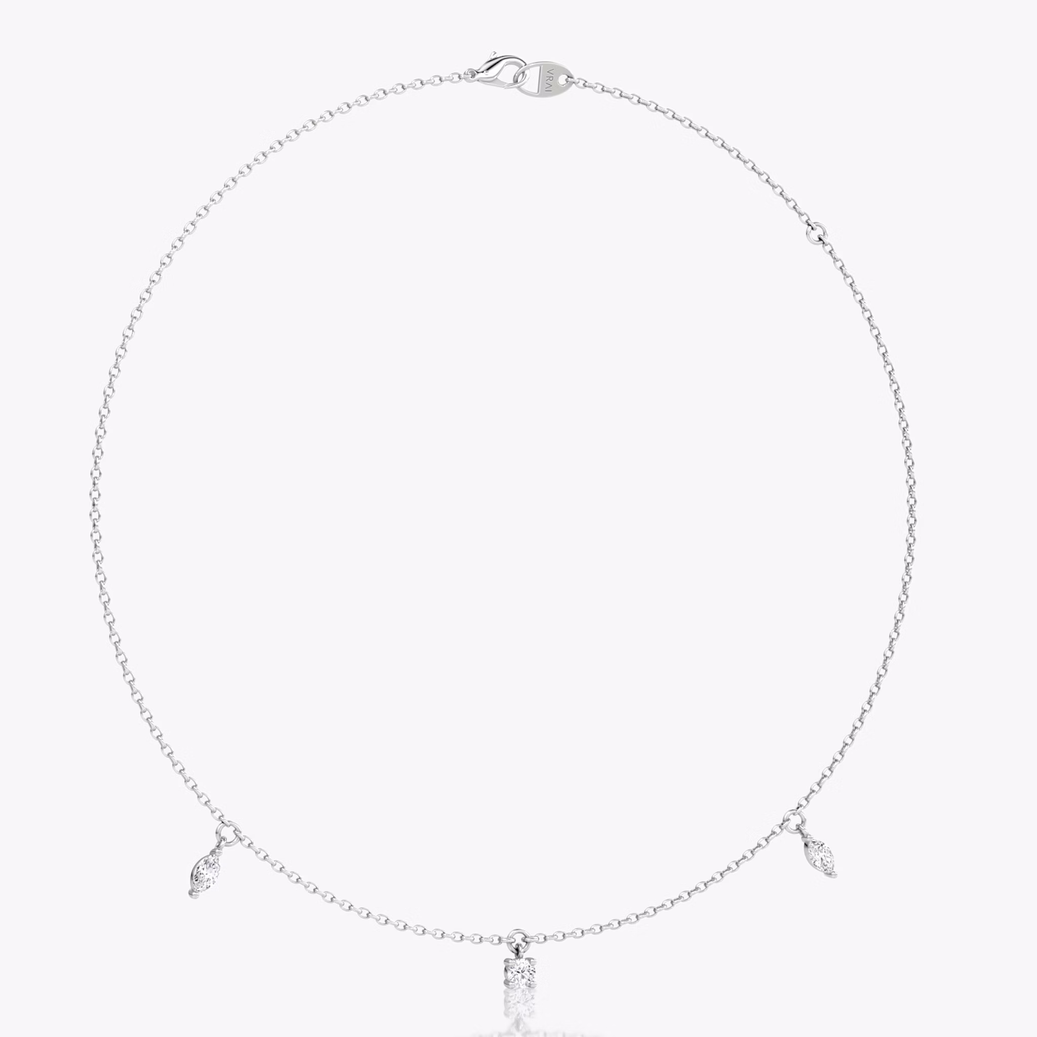 Floating Mixed Shape Necklace | 14k | White Gold | diamondCount: 3 | diamondSize: original | chainLength: 16-18