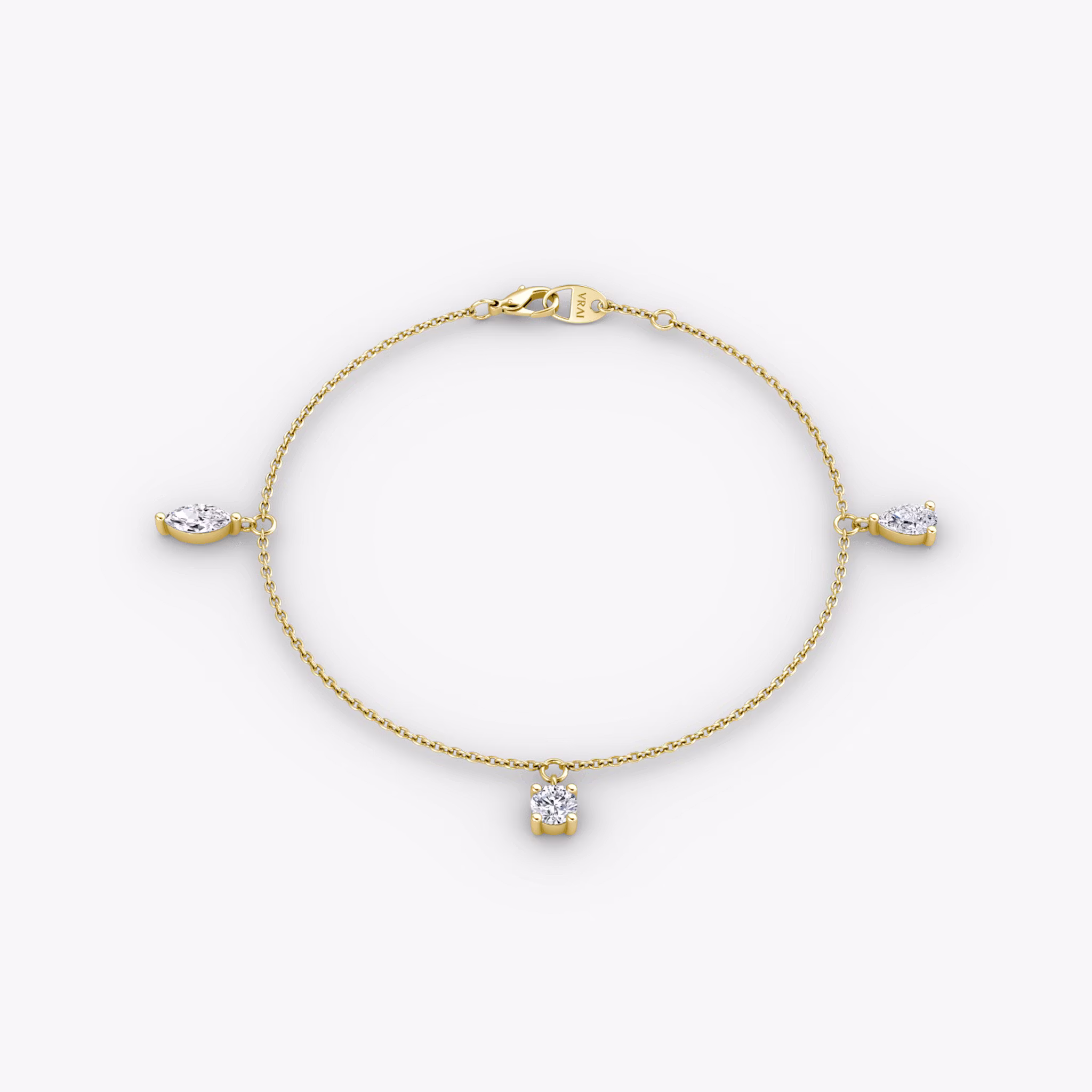 Floating Mixed Shape Bracelet | Yellow Gold