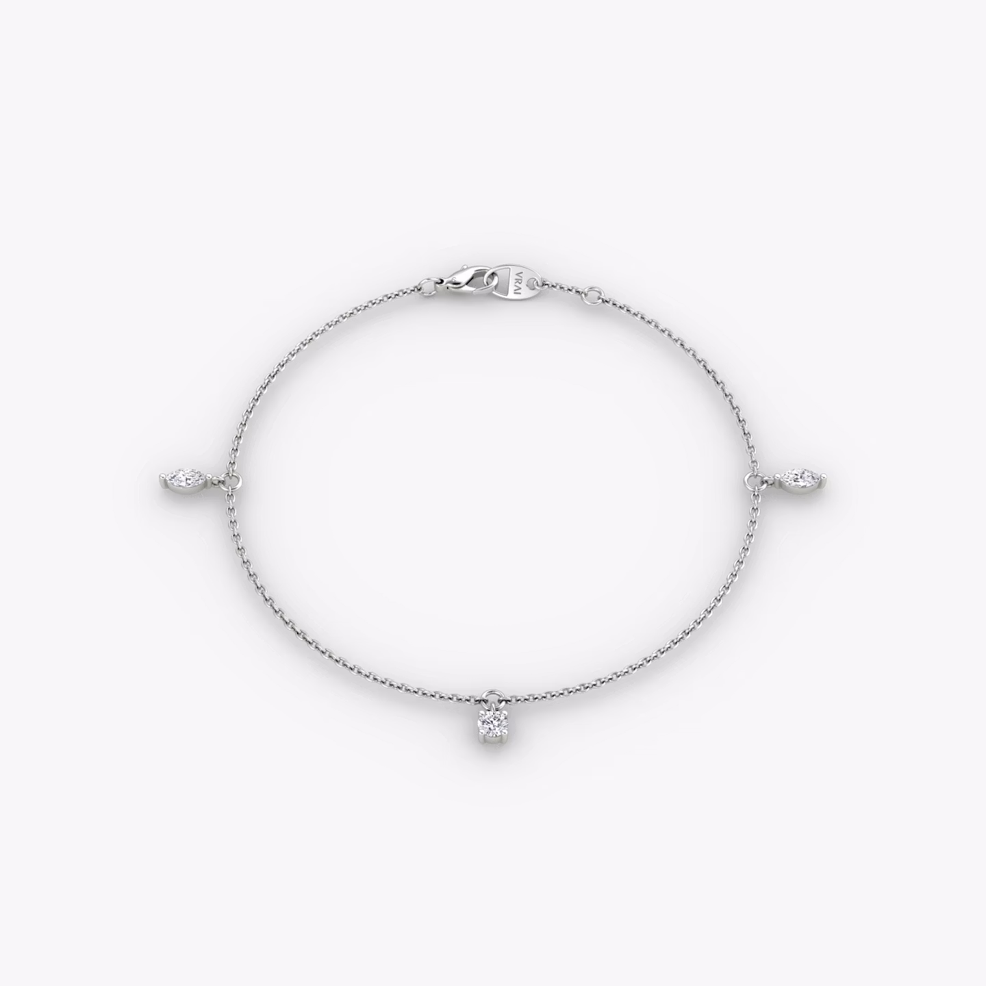 Floating Mixed Shape Bracelet | White Gold