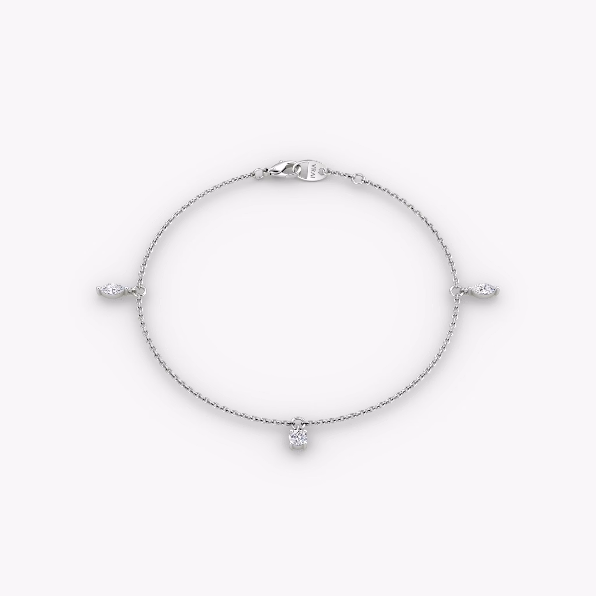 Floating Mixed Shape Bracelet | White Gold