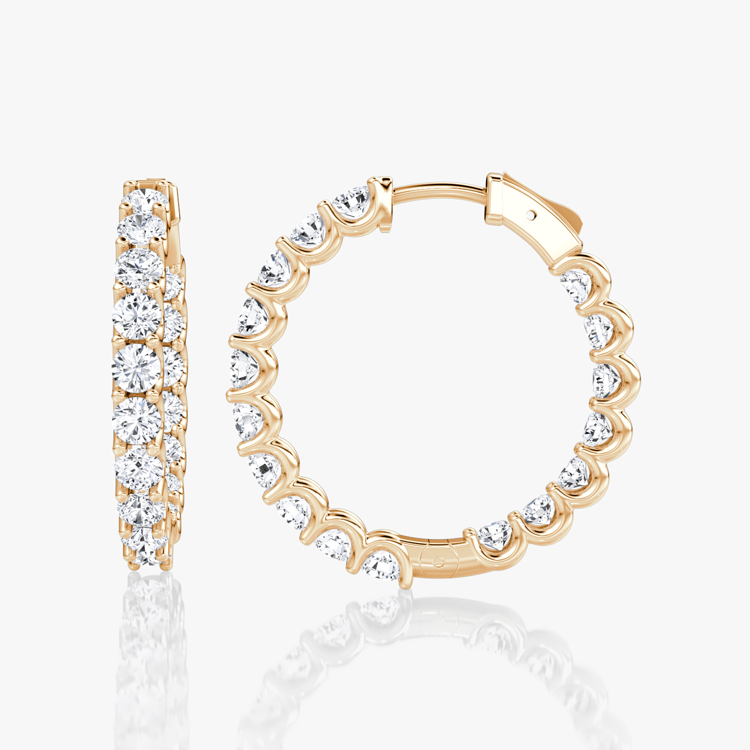 Créole Eternity | Rond Brillant | 14k | Or rose | caratWeight: 1.7ct | eternityStyle: full | earringSize: 25mm