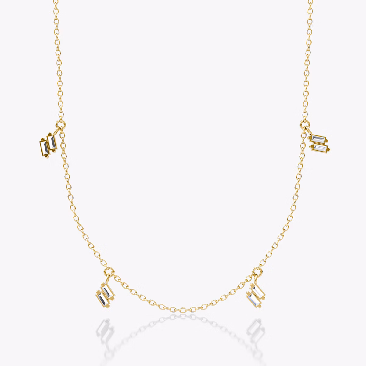 Baguette Choker | Baguette | 14k | Yellow Gold | chainLength: 15