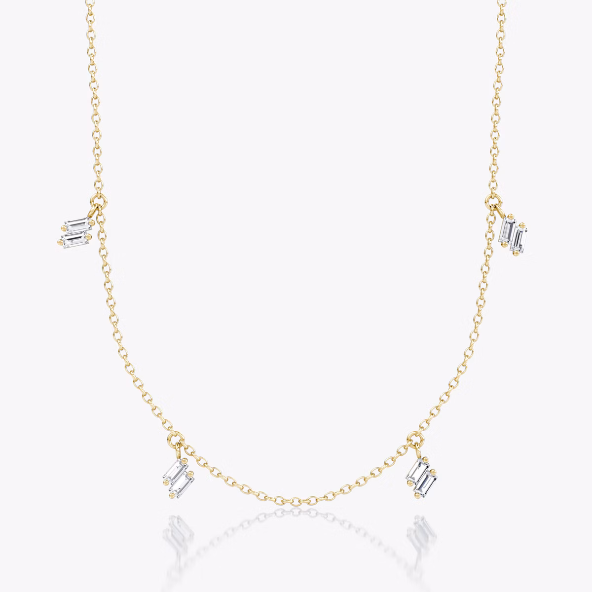 Baguette Choker | Baguette | 14k | Yellow Gold | chainLength: 15