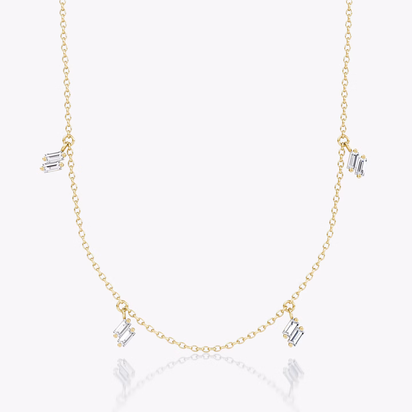 Baguette Choker | Baguette | 14k | Yellow Gold | chainLength: 15