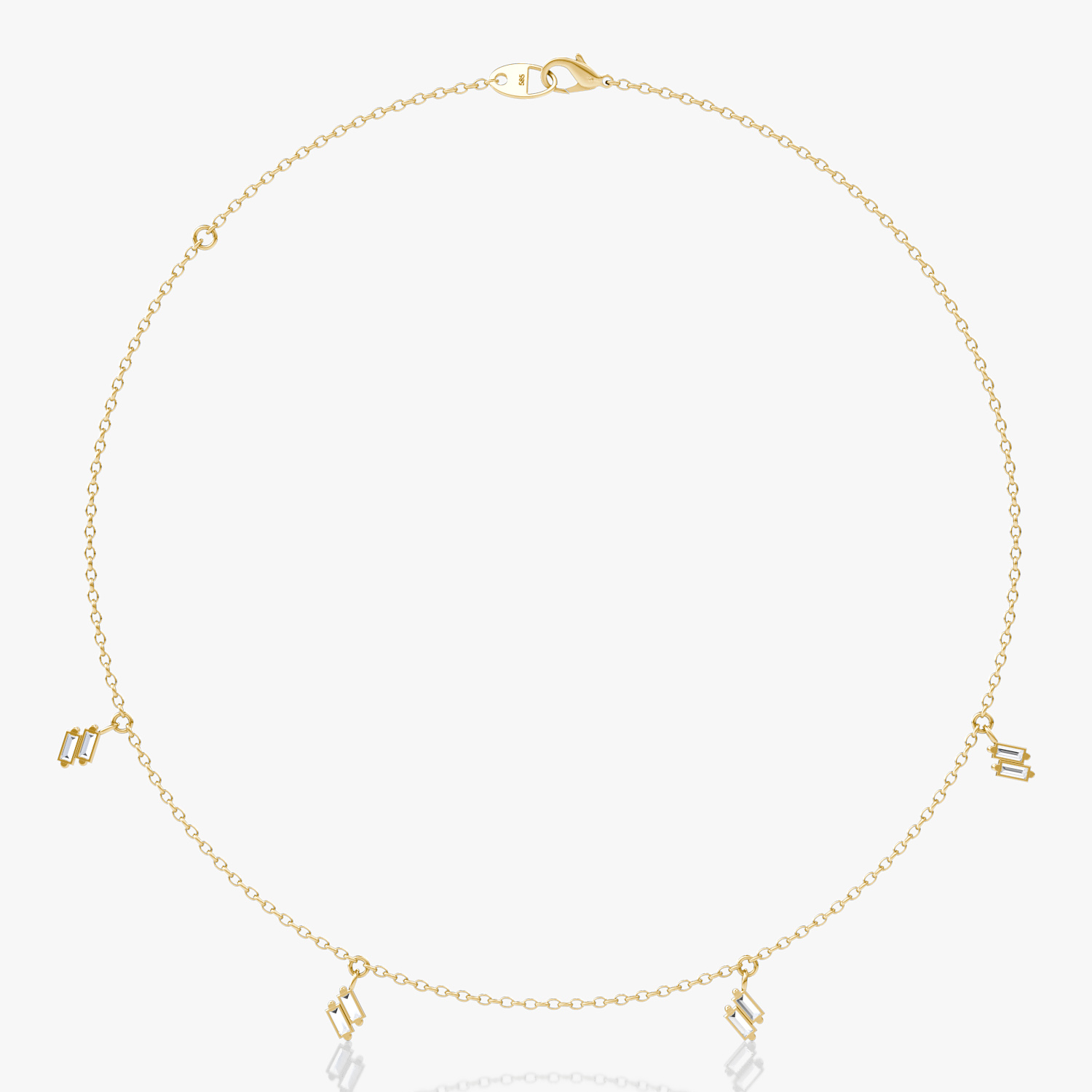 Baguette Choker | Baguette | 14k | Or jaune | chainLength: 15