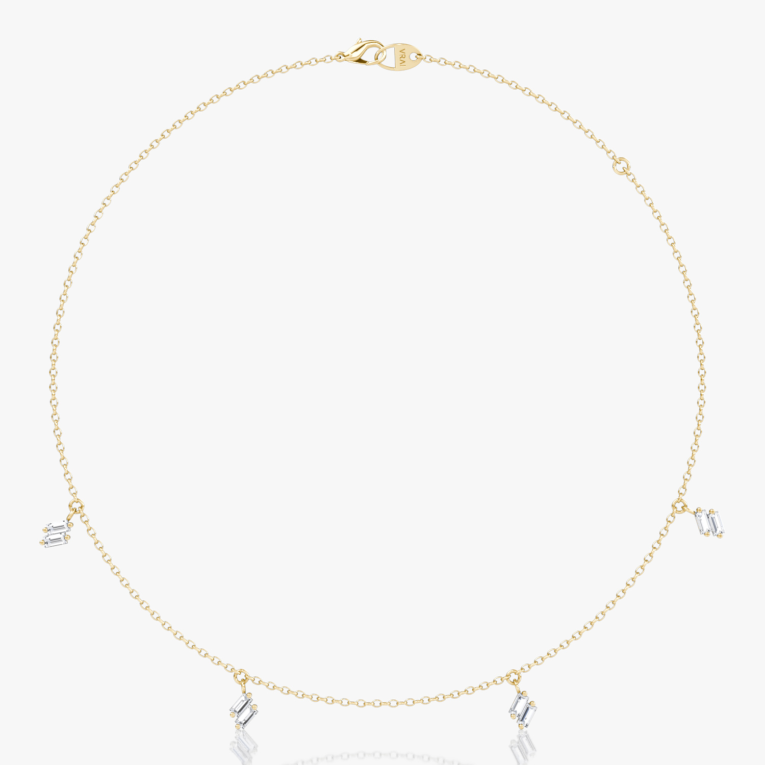 Baguette Choker | Baguette | 14k | Or jaune | chainLength: 15