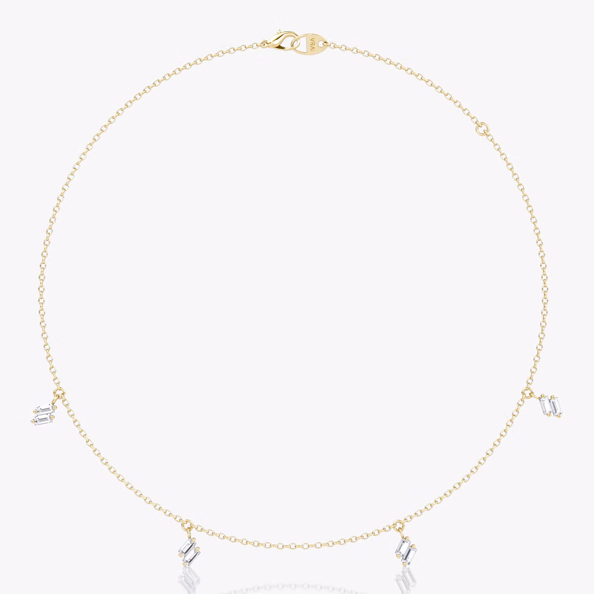Baguette Choker | Baguette | 14k | Yellow Gold | chainLength: 15