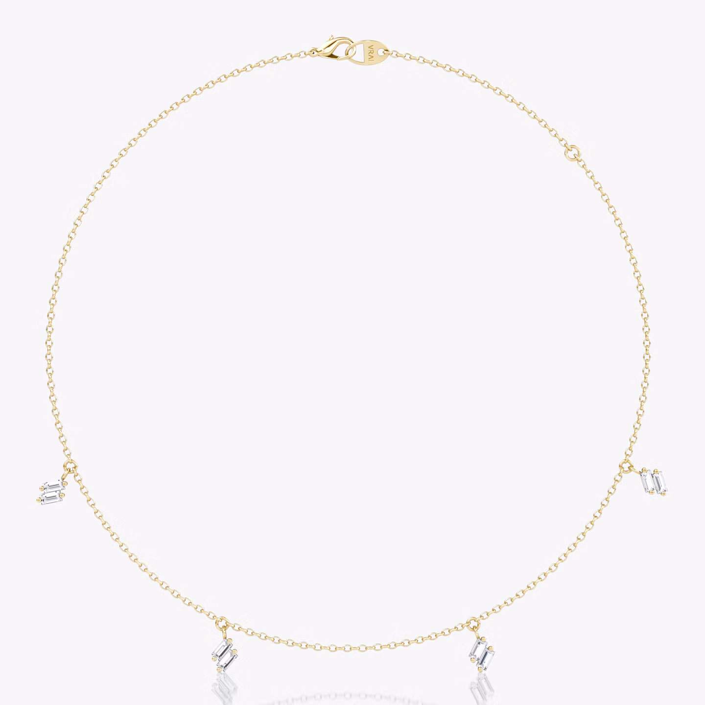 Baguette Choker | Baguette | 14k | Yellow Gold | chainLength: 15