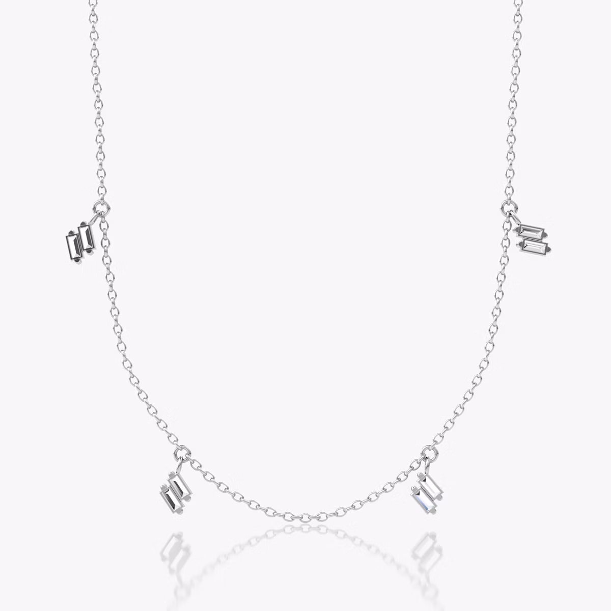 Baguette Choker | Baguette | Sterling Silver | chainLength: 15