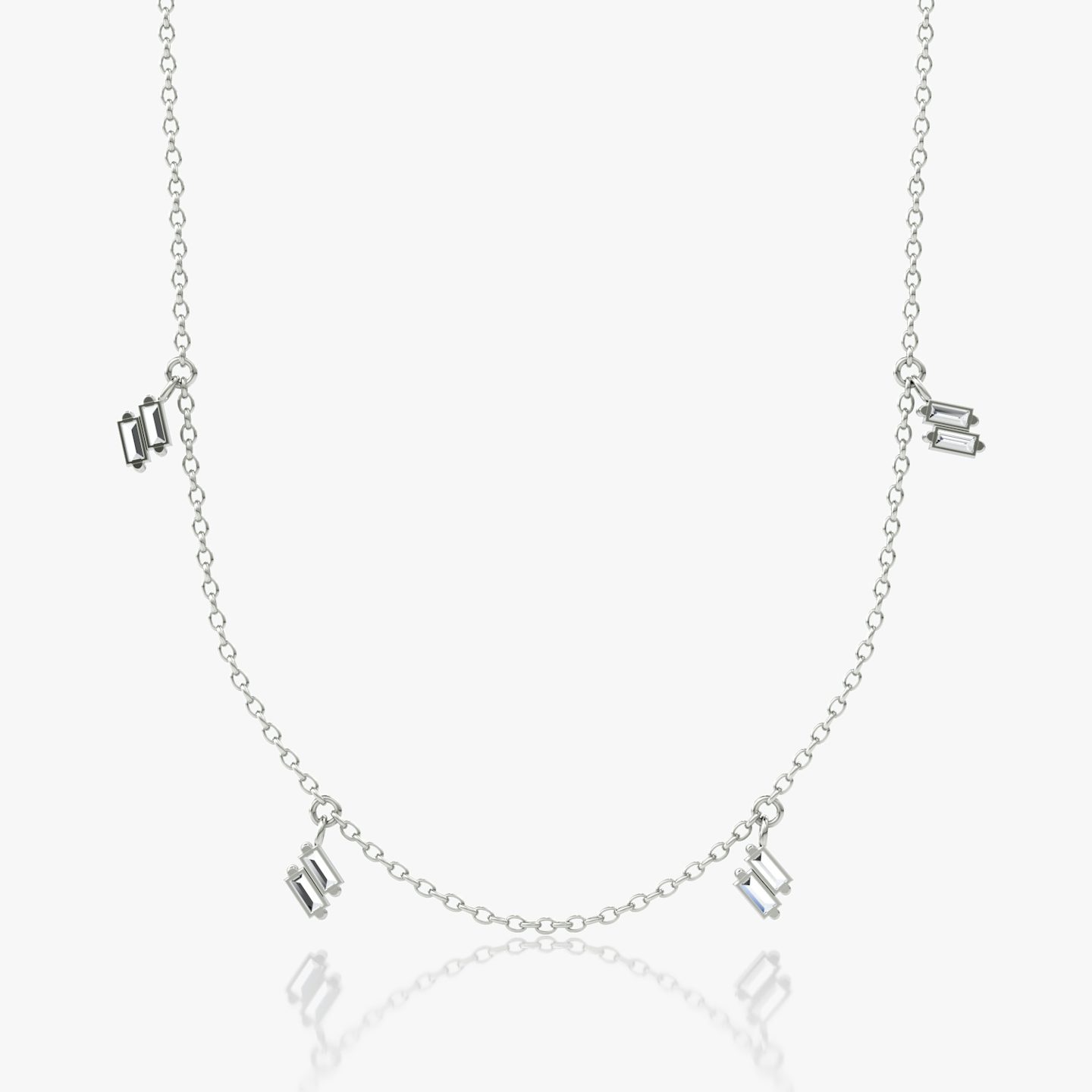 Baguette Choker | Baguette | Sterling Silver | chainLength: 15