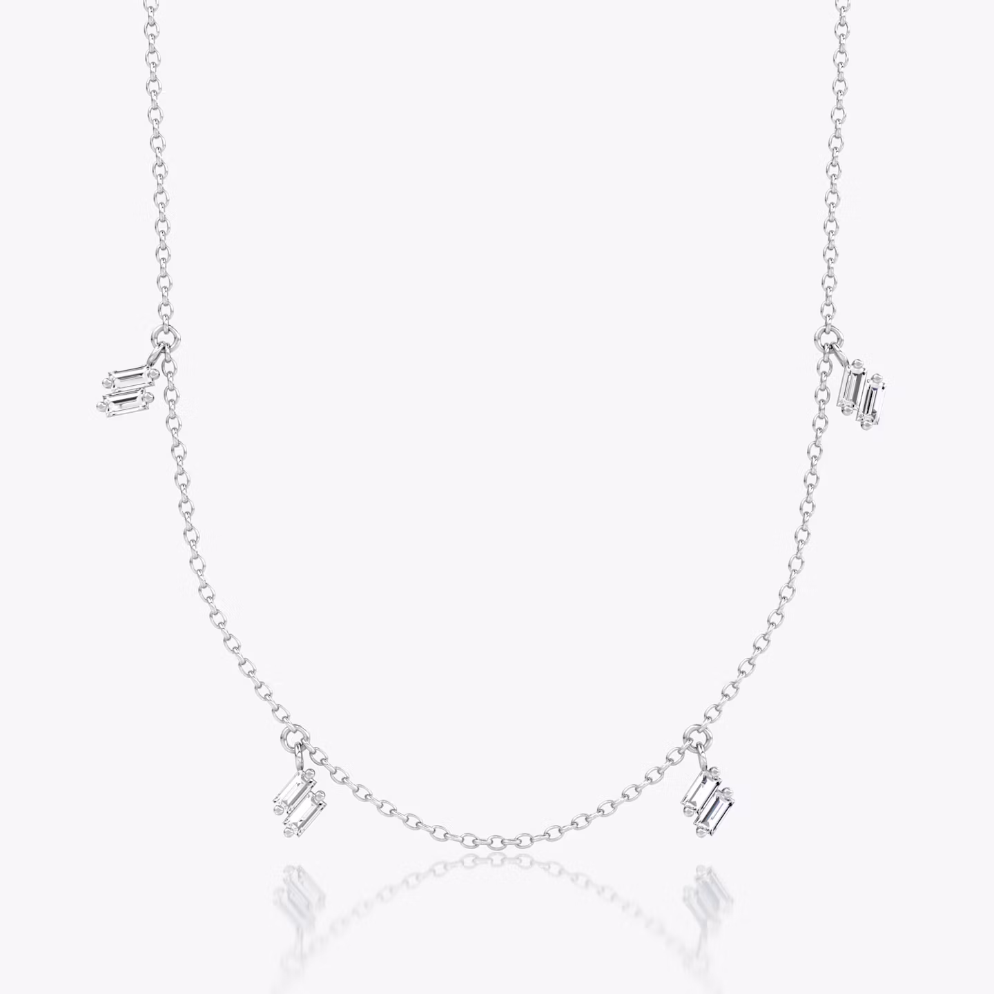 Baguette Choker | Baguette | Sterling Silver | chainLength: 15