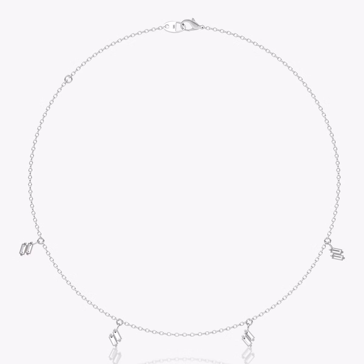 Baguette Choker | Baguette | Sterling Silver | chainLength: 15