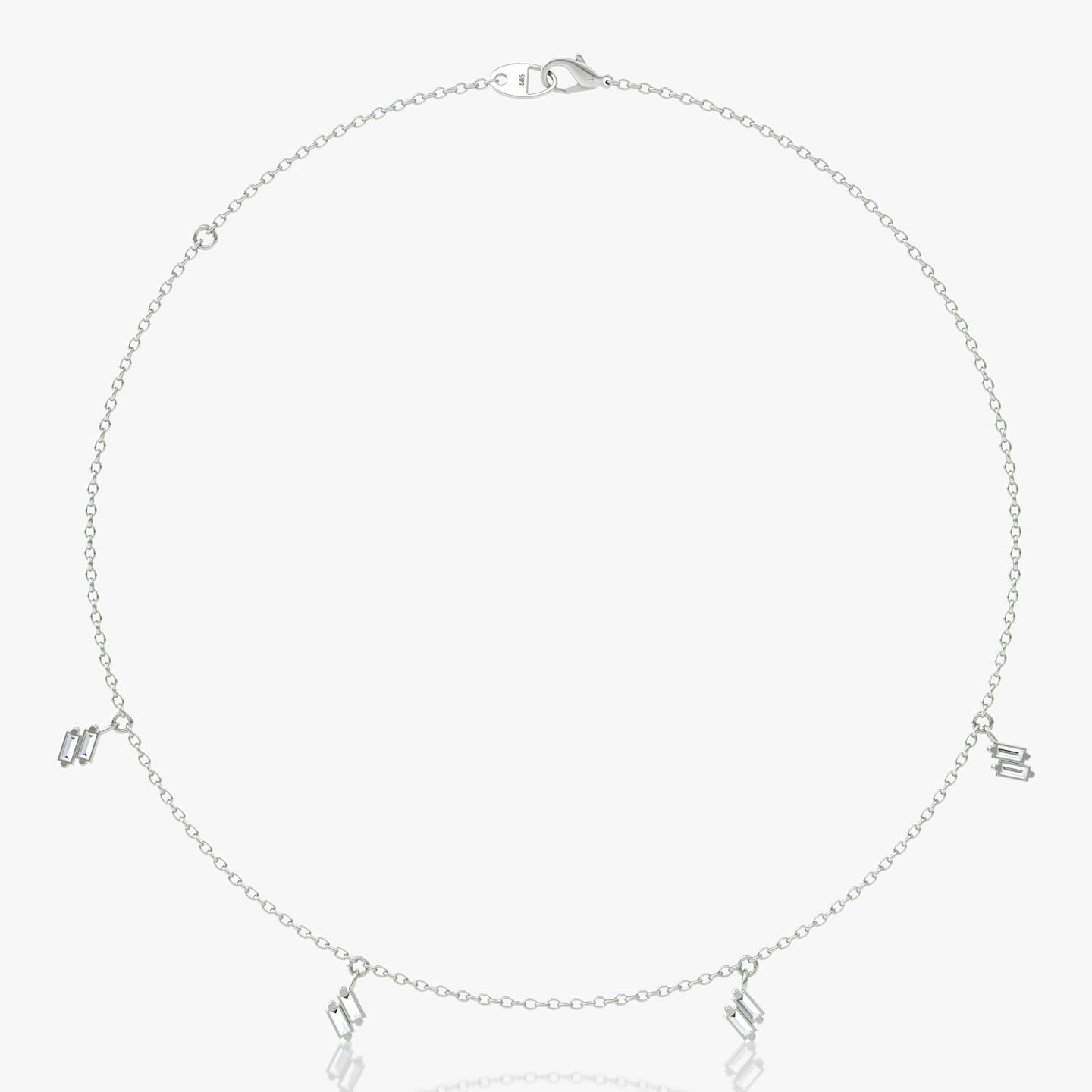 Baguette Choker | Baguette | Sterling Silver | chainLength: 15