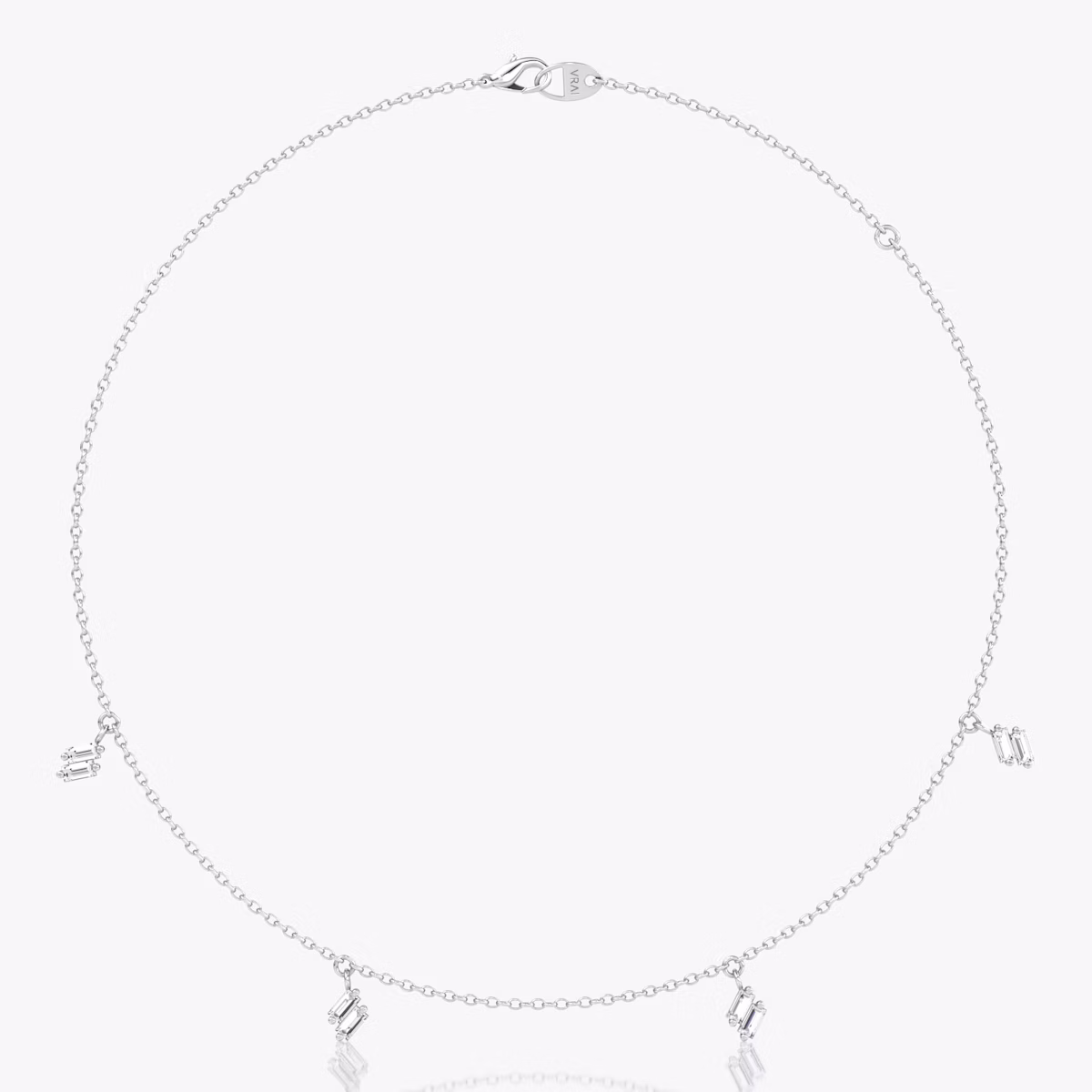 Baguette Choker | Baguette | Sterling Silver | chainLength: 15