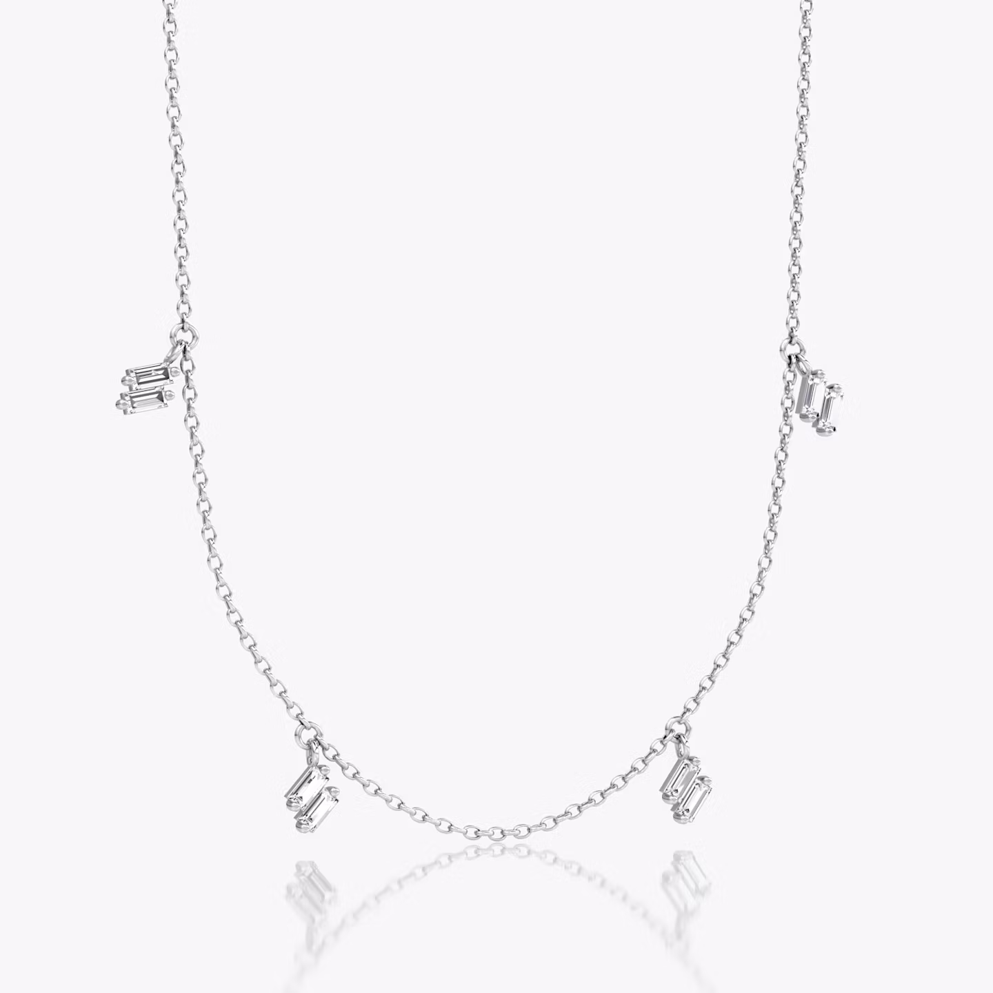Baguette Choker | Baguette | Sterling Silver | chainLength: 15