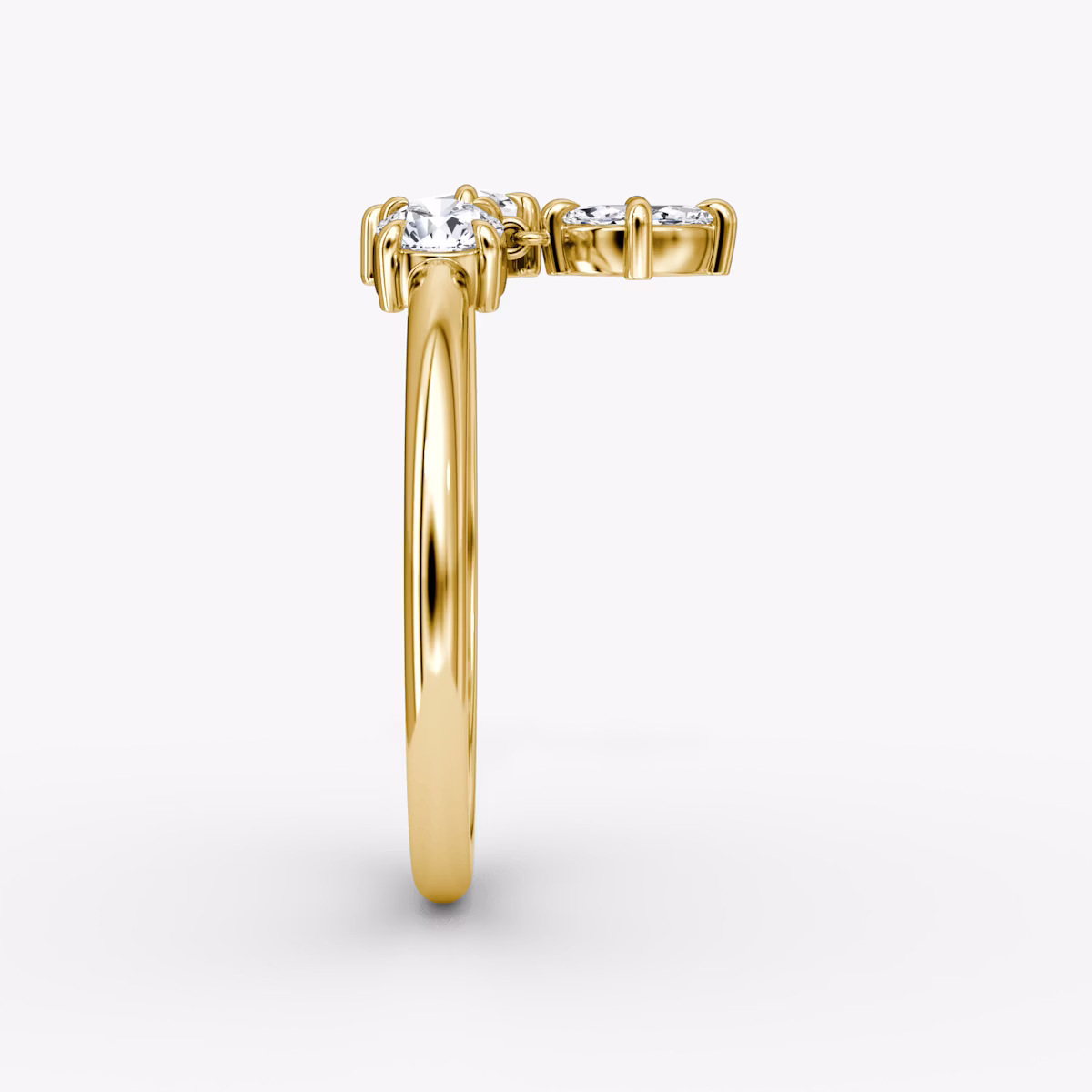 Anillo Falling Star | round-brilliant+marquise+baguette | 14k | Oro amarillo