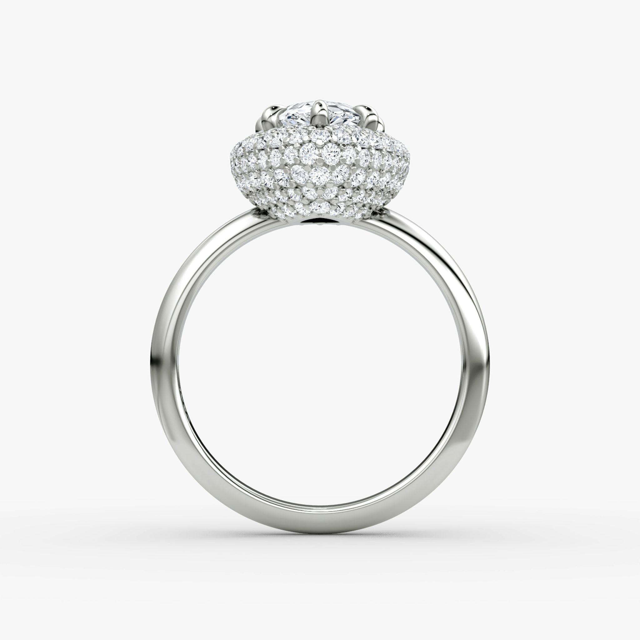 The Pavé Bombée | Pear | 18k | White Gold | bandAccent: Plain | diamondOrientation: vertical | caratWeight: other