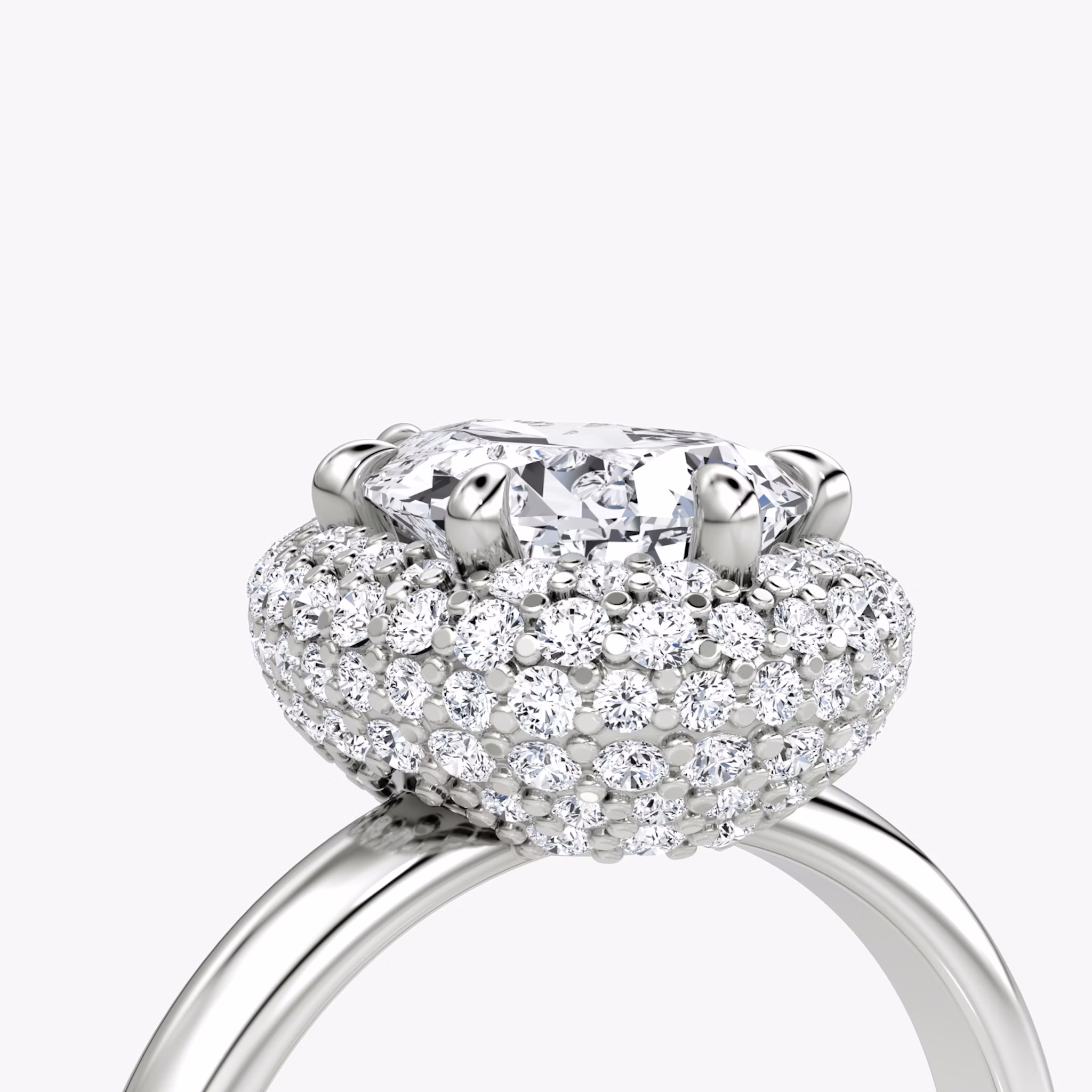The Pavé Bombée | Pear | 18k | White Gold | bandAccent: Plain | diamondOrientation: vertical | caratWeight: other