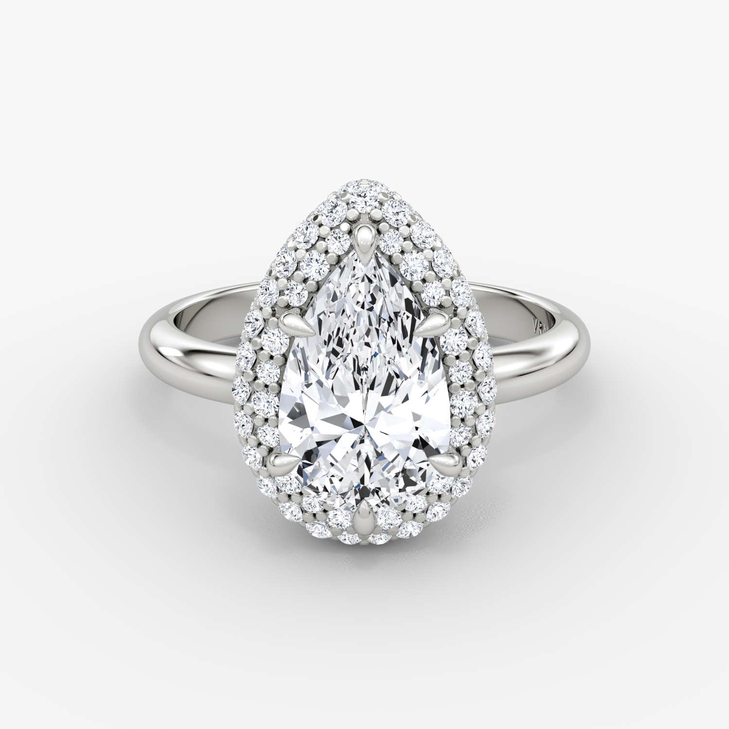 The Pavé Bombée Pear | White Gold