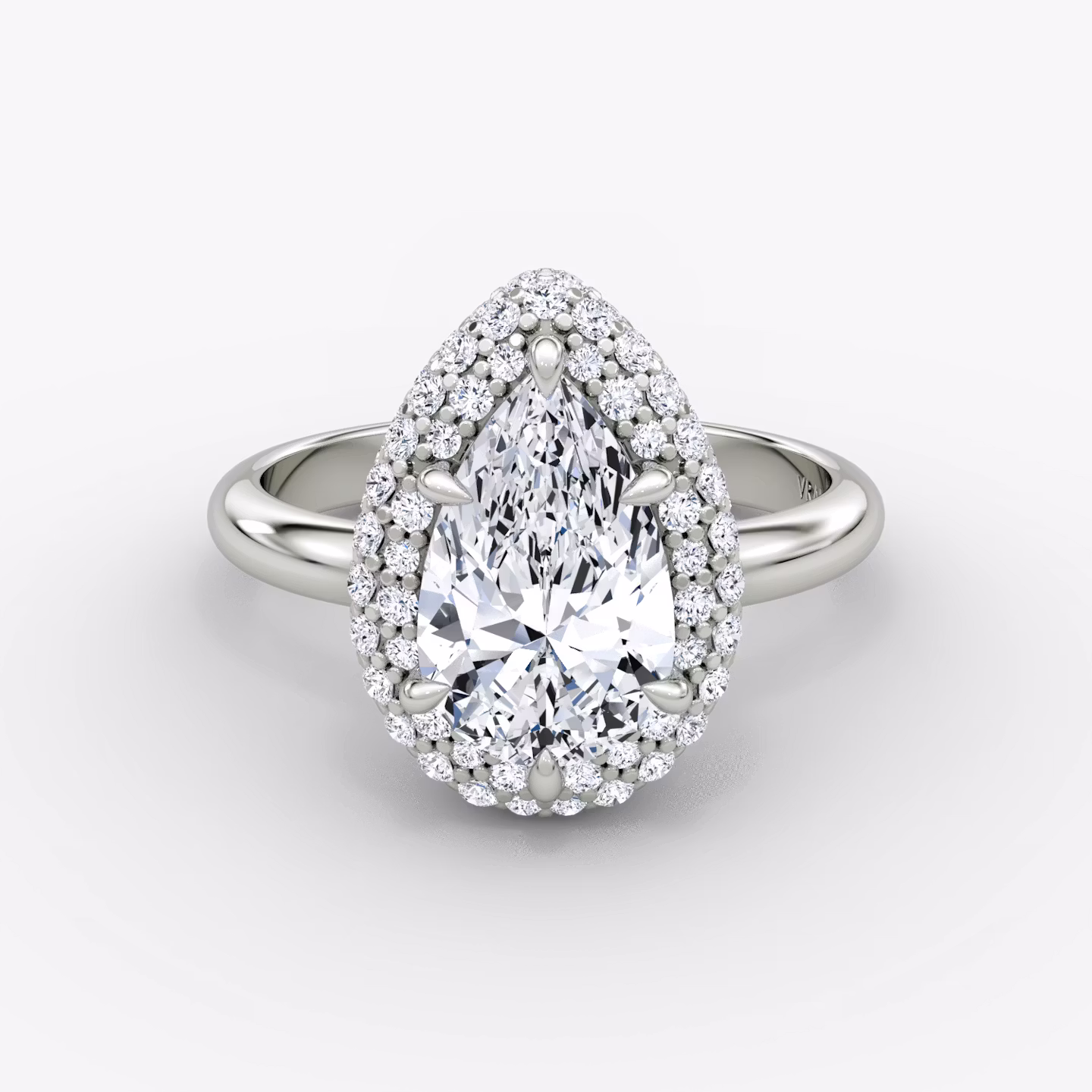 The Pavé Bombée Pear | Platinum