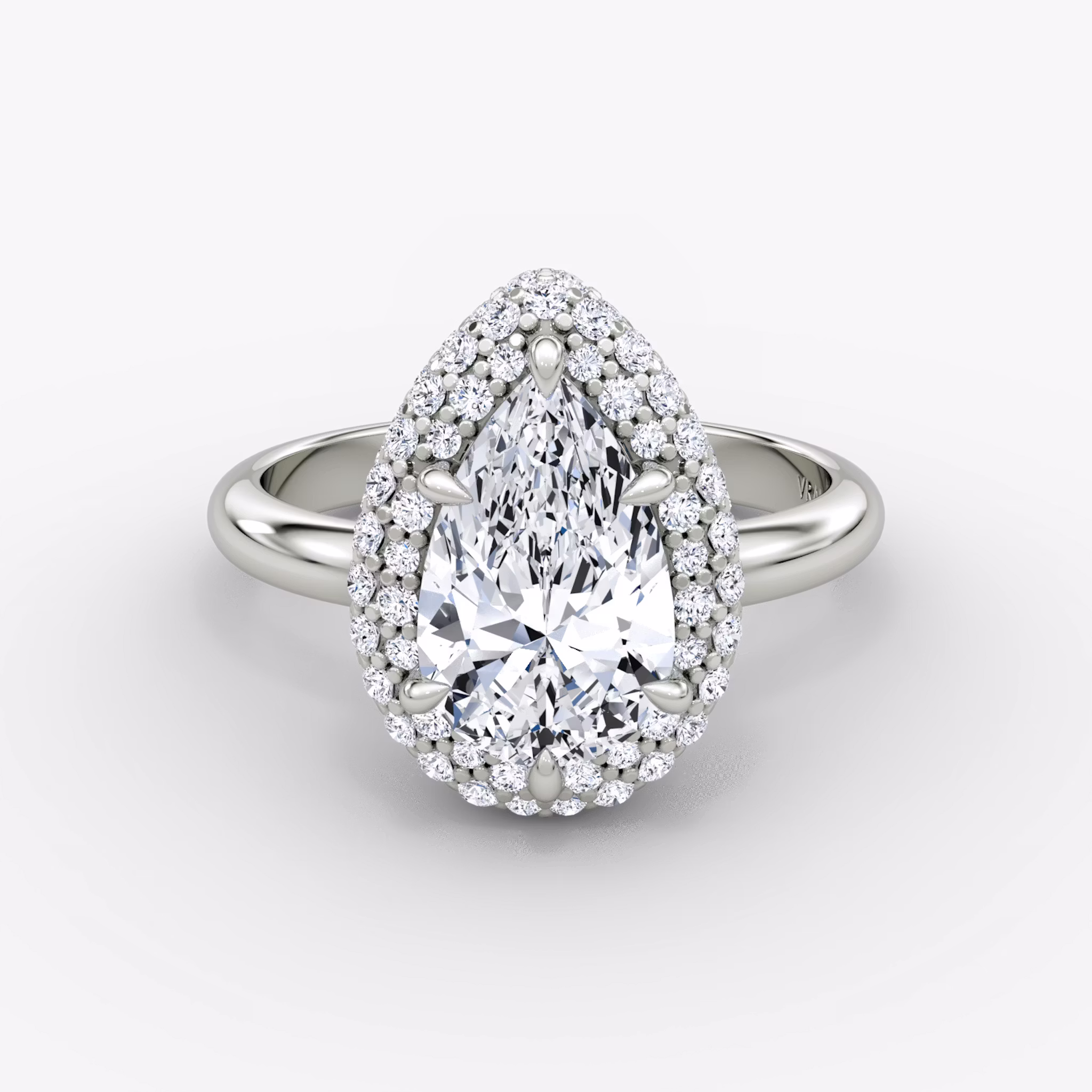 The Pavé Bombée Pear | White Gold