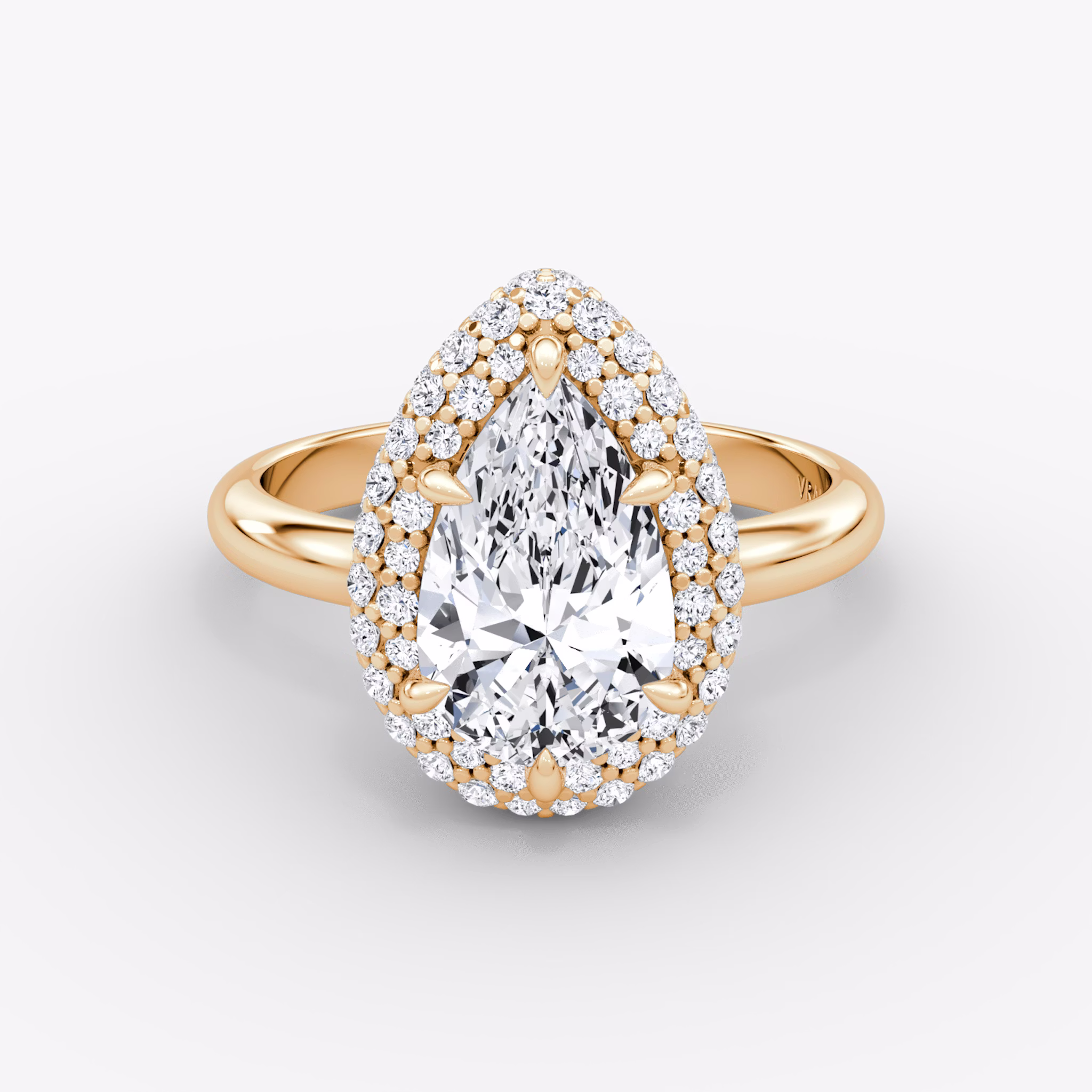 The Pavé Bombée | Pear | 14k | Rose Gold | bandAccent: Plain | diamondOrientation: vertical | caratWeight: other