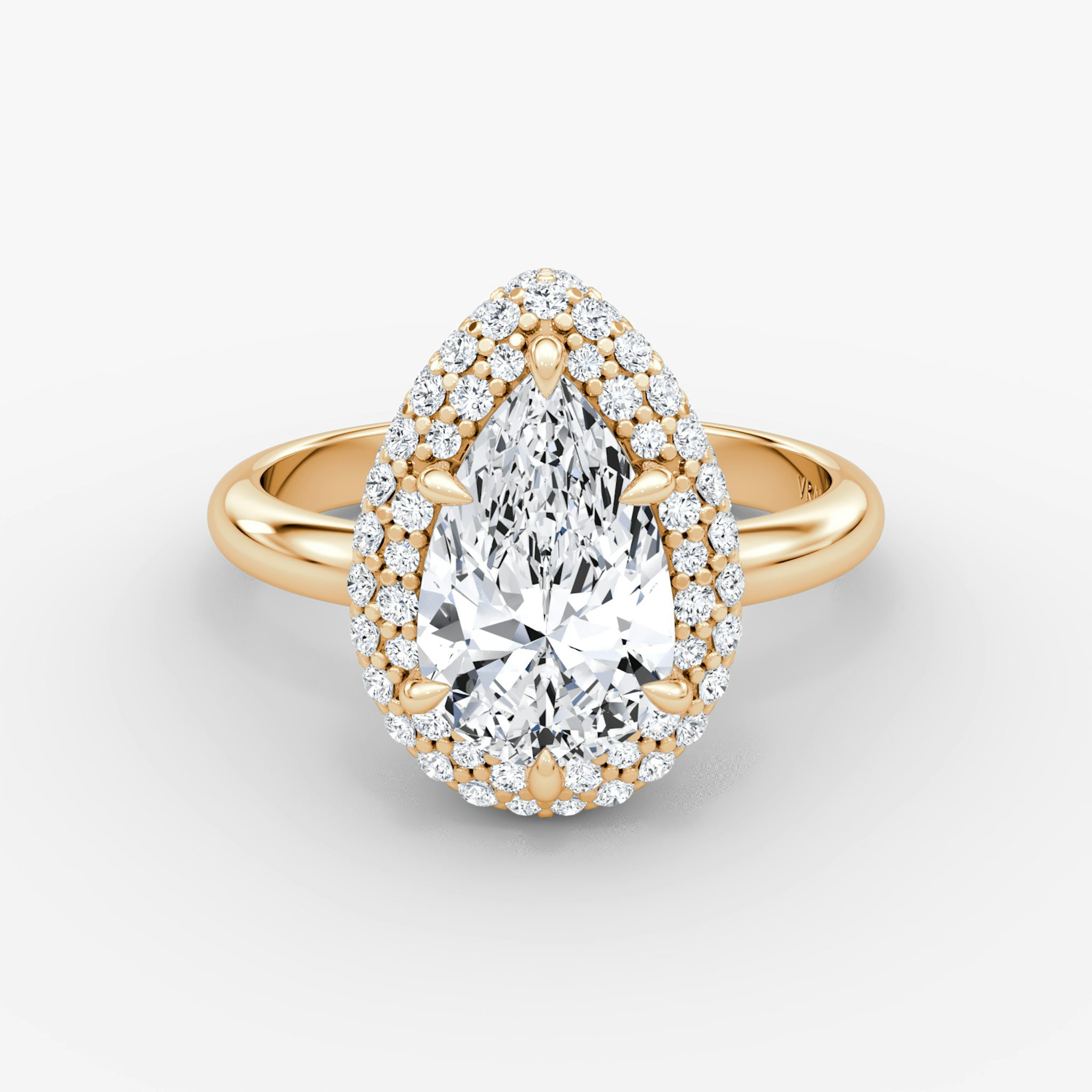 The Pavé Bombée | Pear | 14k | Rose Gold | bandAccent: Plain | diamondOrientation: vertical | caratWeight: other