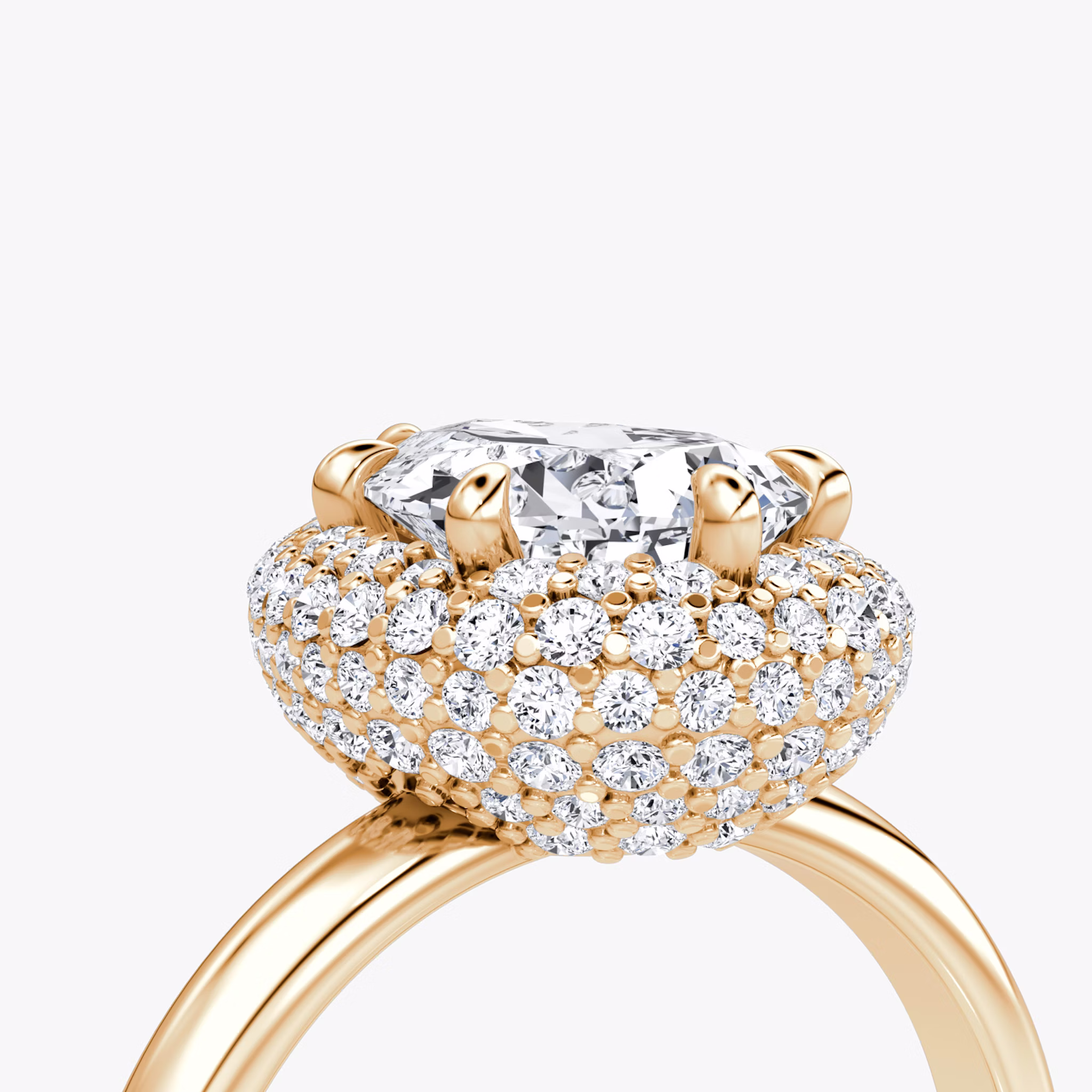 The Pavé Bombée | Pear | 14k | Rose Gold | bandAccent: Plain | diamondOrientation: vertical | caratWeight: other