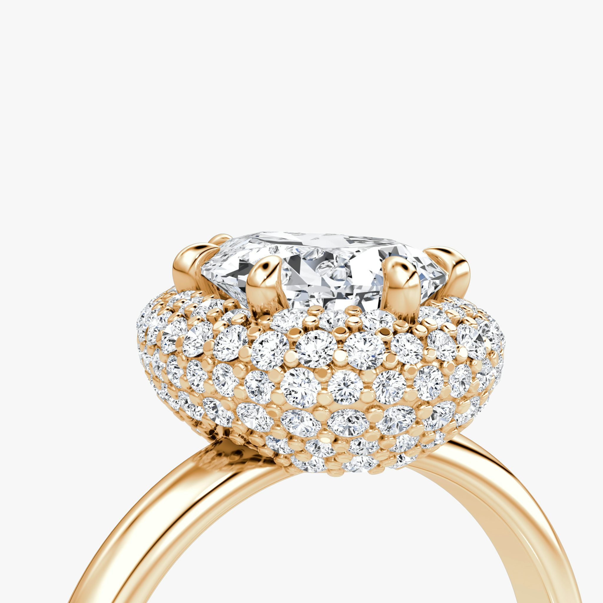 The Pavé Bombée | Pear | 14k | Rose Gold | bandAccent: Plain | diamondOrientation: vertical | caratWeight: other
