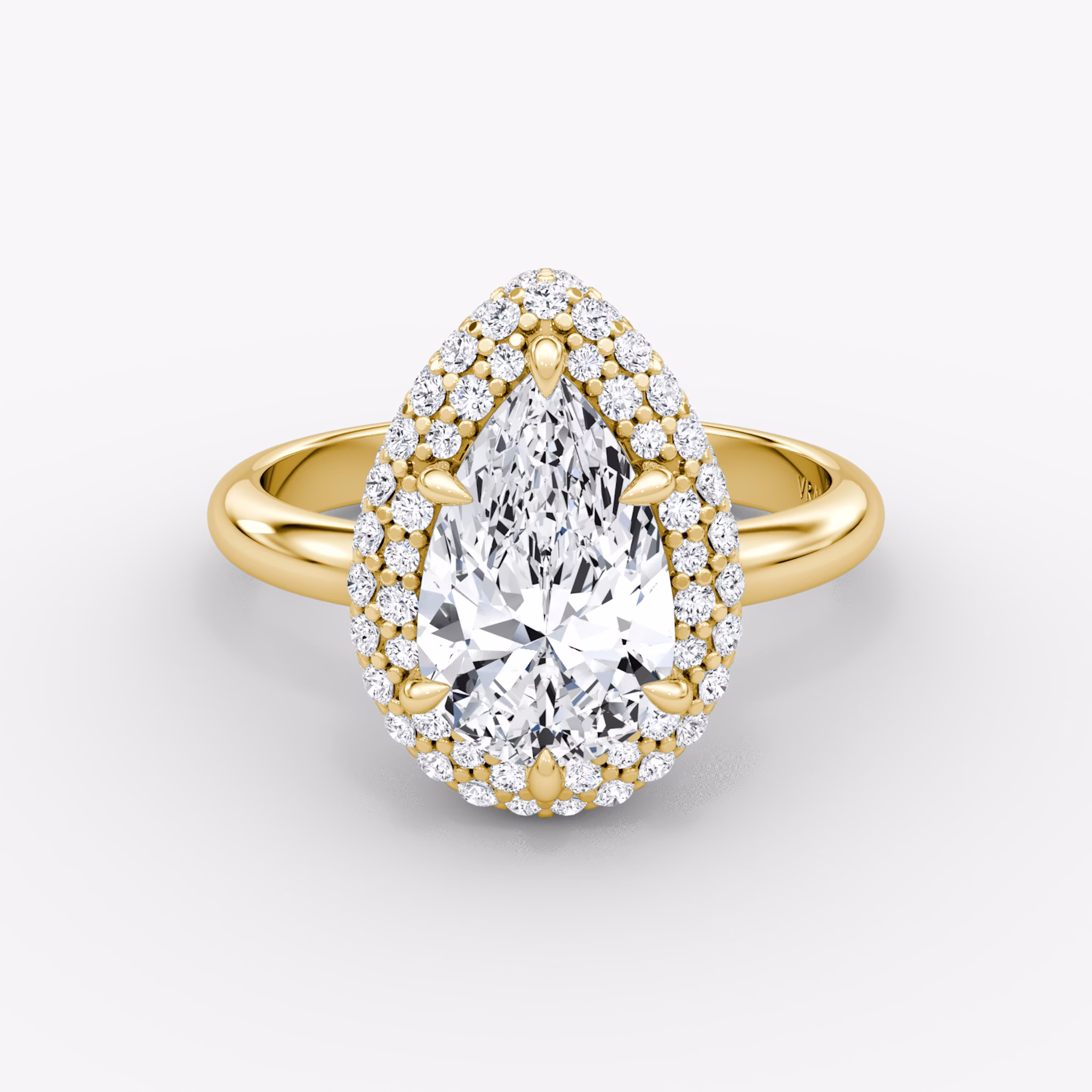 The Pavé Bombée | Pear | 18k | Yellow Gold | bandAccent: Plain | diamondOrientation: vertical | caratWeight: other