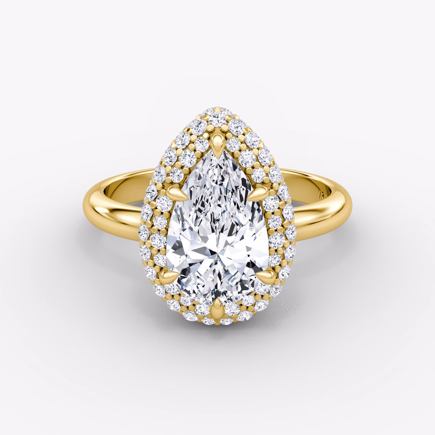 The Pavé Bombée Pear | Yellow Gold