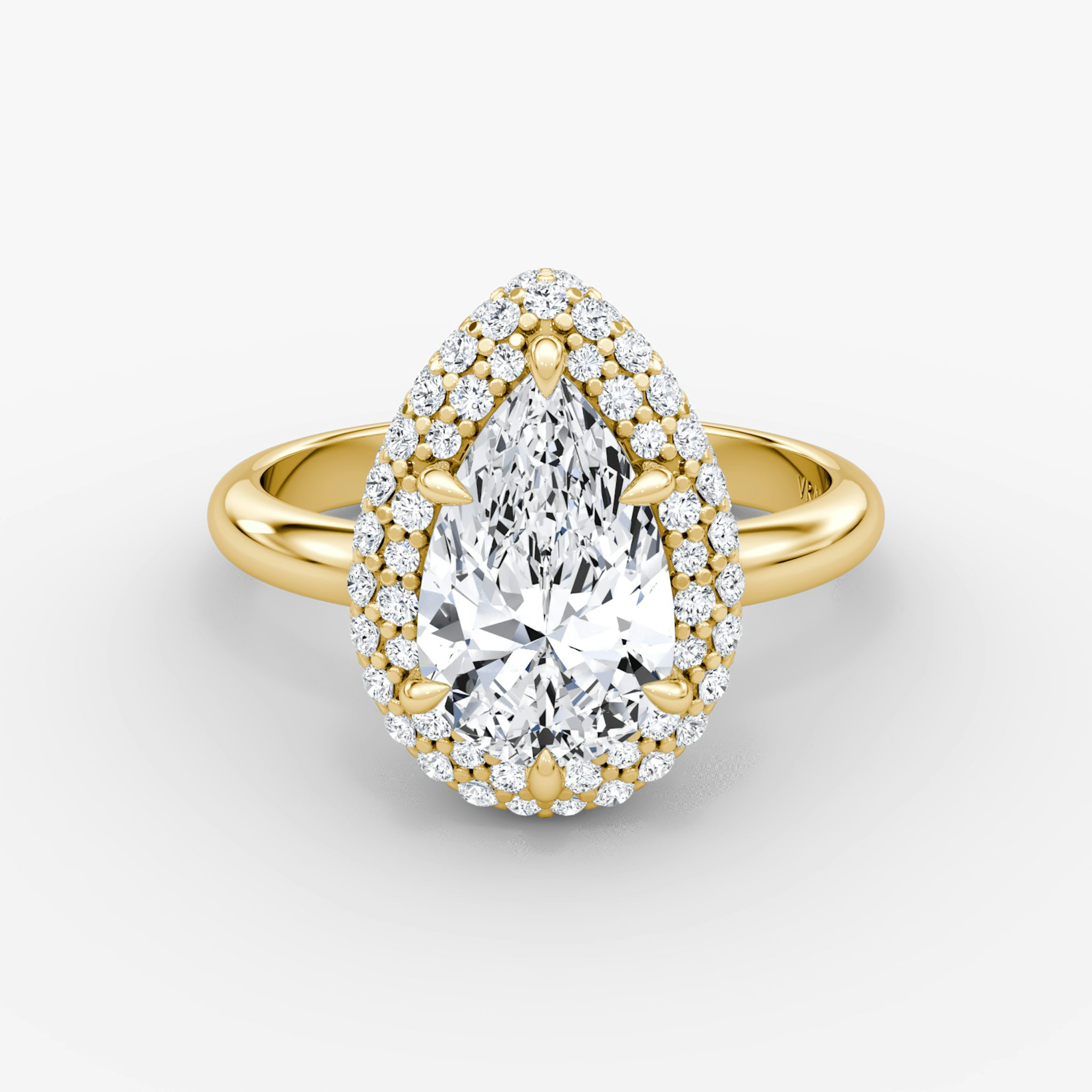 The Pavé Bombée | Pear | 18k | Yellow Gold | bandAccent: Plain | diamondOrientation: vertical | caratWeight: other