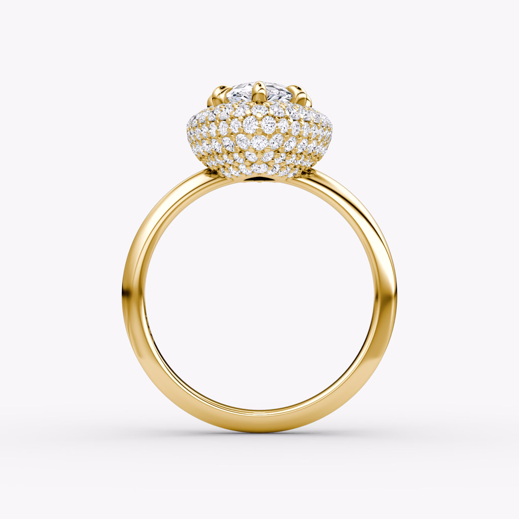 The Pavé Bombée | Pear | 18k | Yellow Gold | bandAccent: Plain | diamondOrientation: vertical | caratWeight: other
