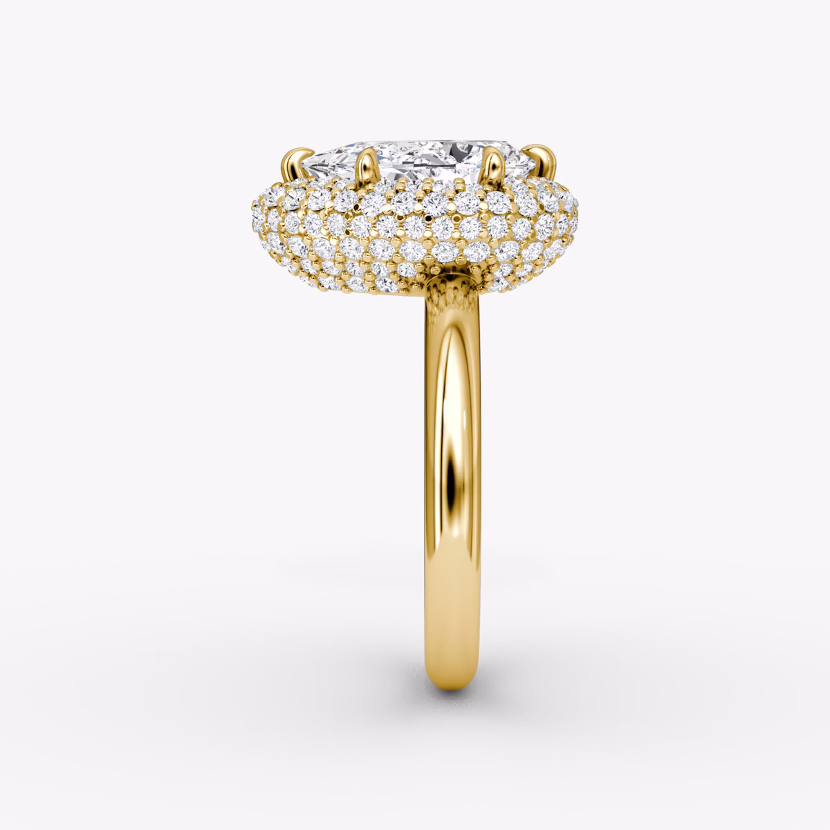 Anillo de compromiso Pavé Bombée | Pera | 18k | Oro amarillo | bandAccent: Simple | diamondOrientation: vertical | caratWeight: other