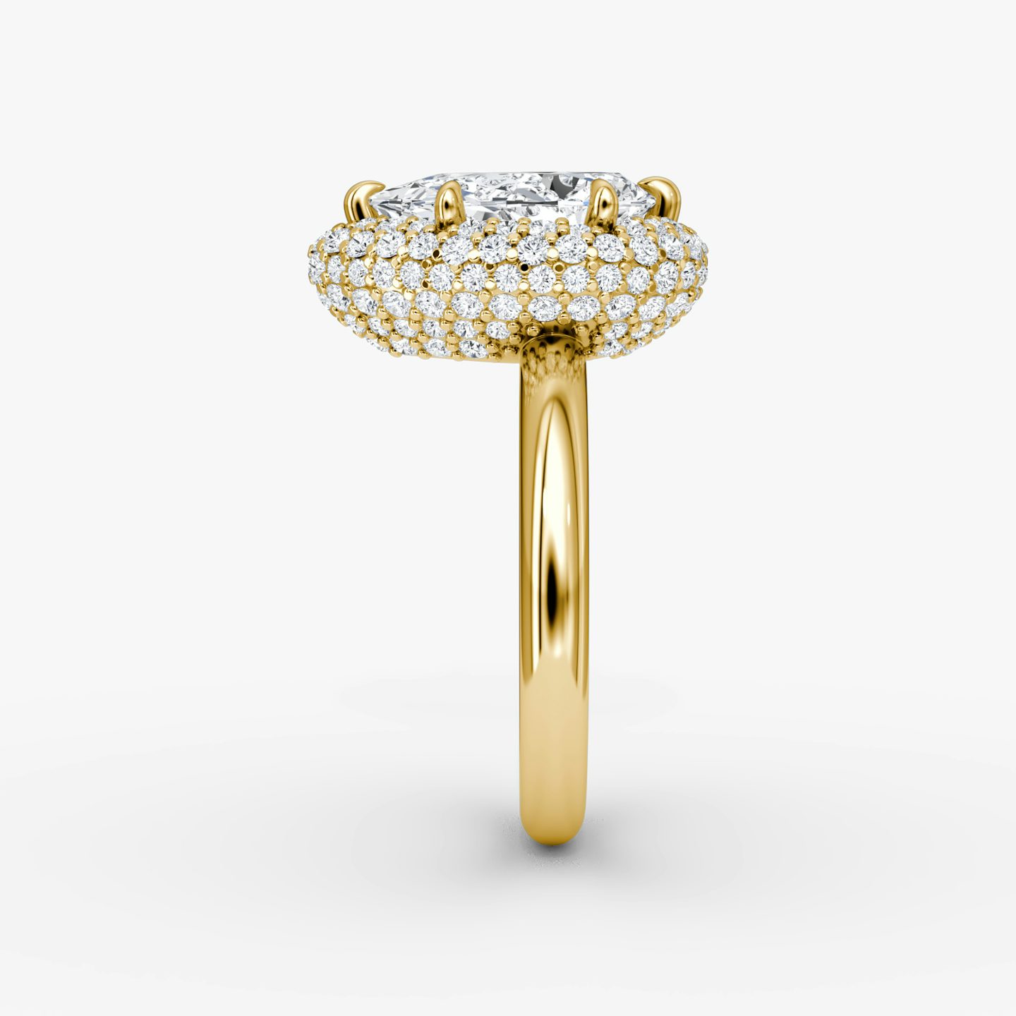 Anillo de compromiso Pavé Bombée | Pera | 18k | Oro amarillo | bandAccent: Simple | diamondOrientation: vertical | caratWeight: other