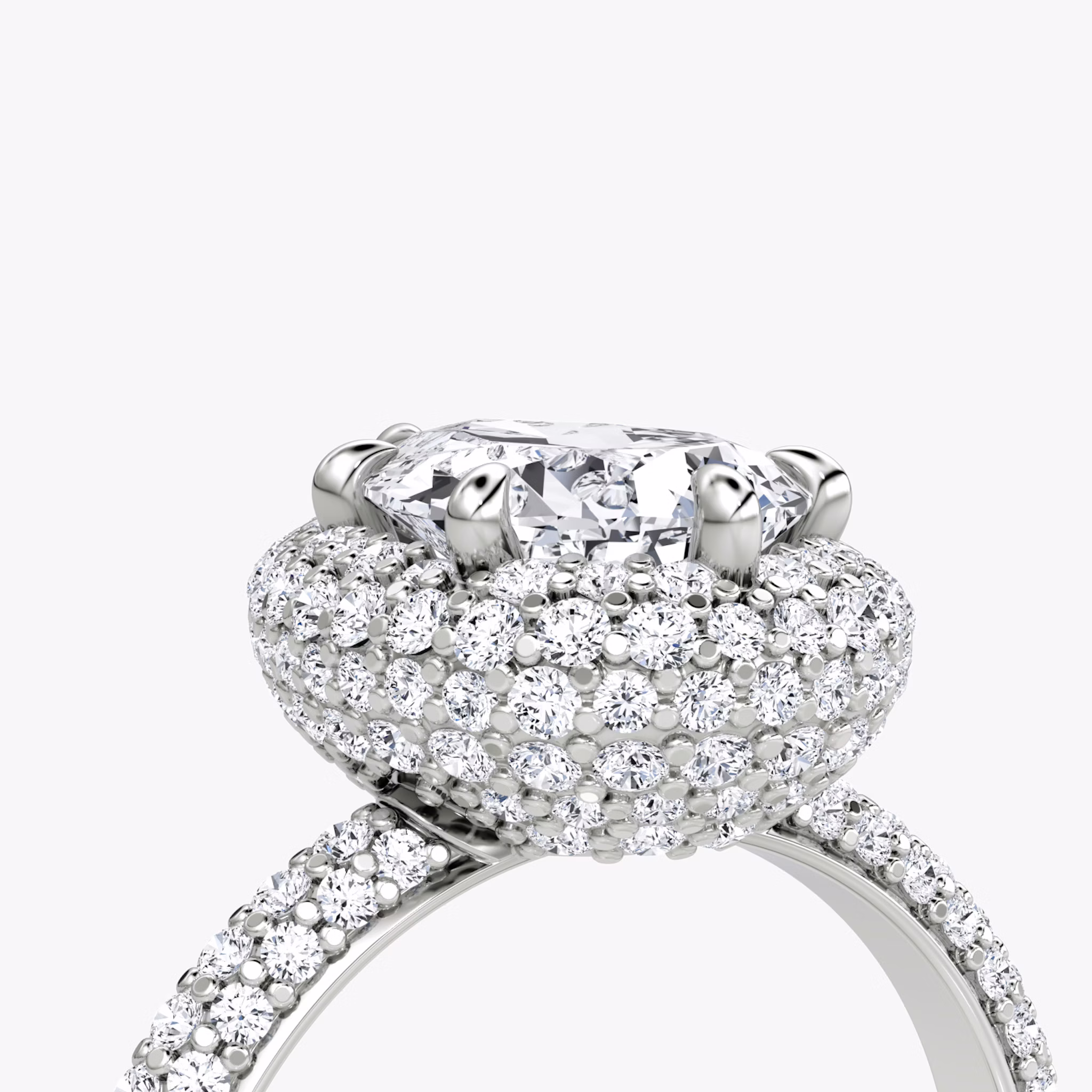 The Pavé Bombée | Pear | 18k | White Gold | bandAccent: Pavé | diamondOrientation: vertical | caratWeight: other