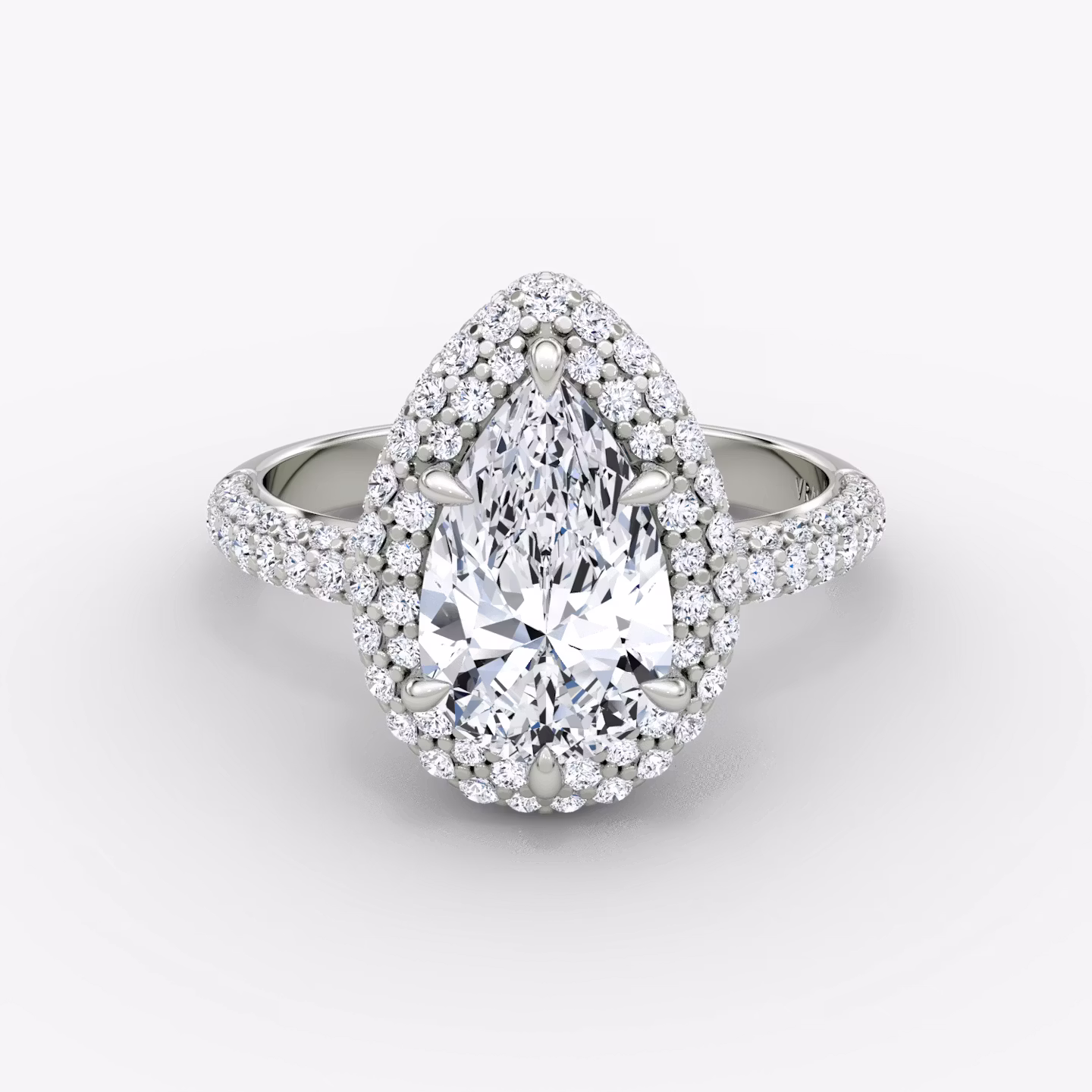 The Pavé Bombée Pear | Platinum