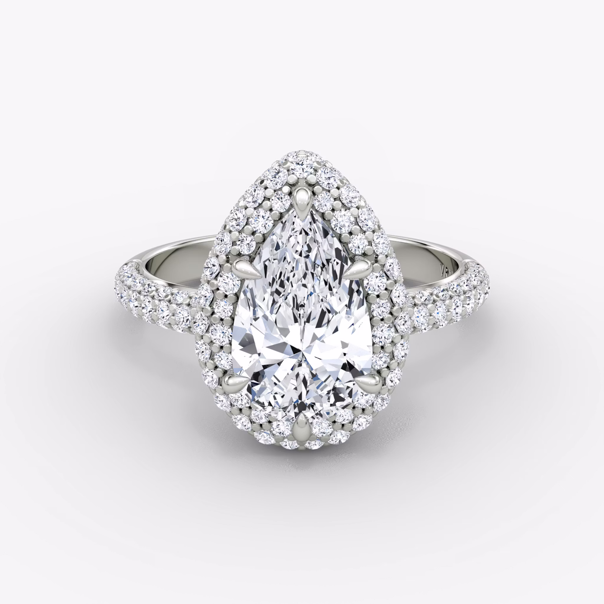 The Pavé Bombée Pear | Platinum