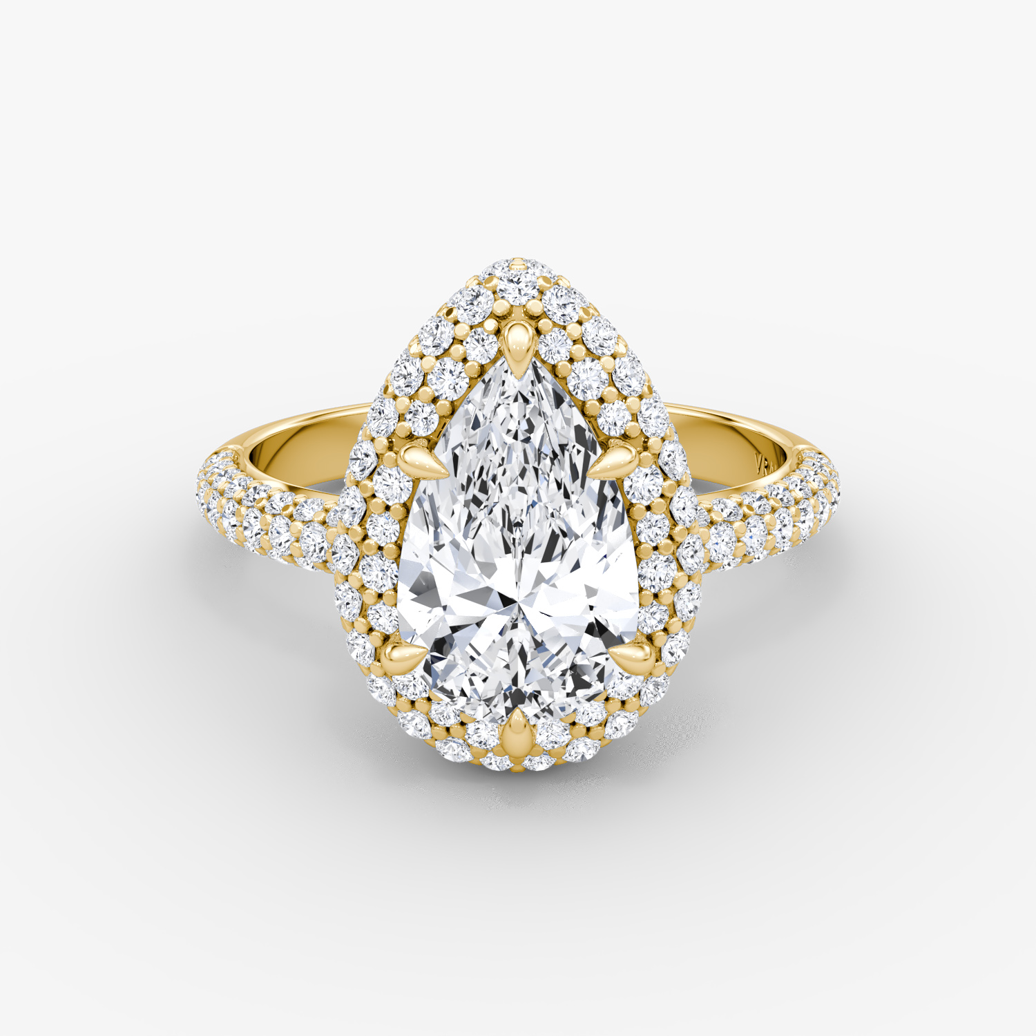 The Pavé Bombée Pear | Yellow Gold