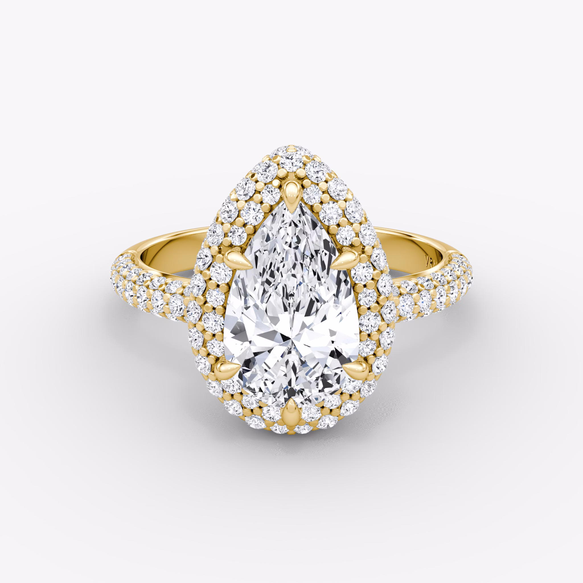 The Pavé Bombée | Pear | 18k | Yellow Gold | bandAccent: Pavé | diamondOrientation: vertical | caratWeight: other