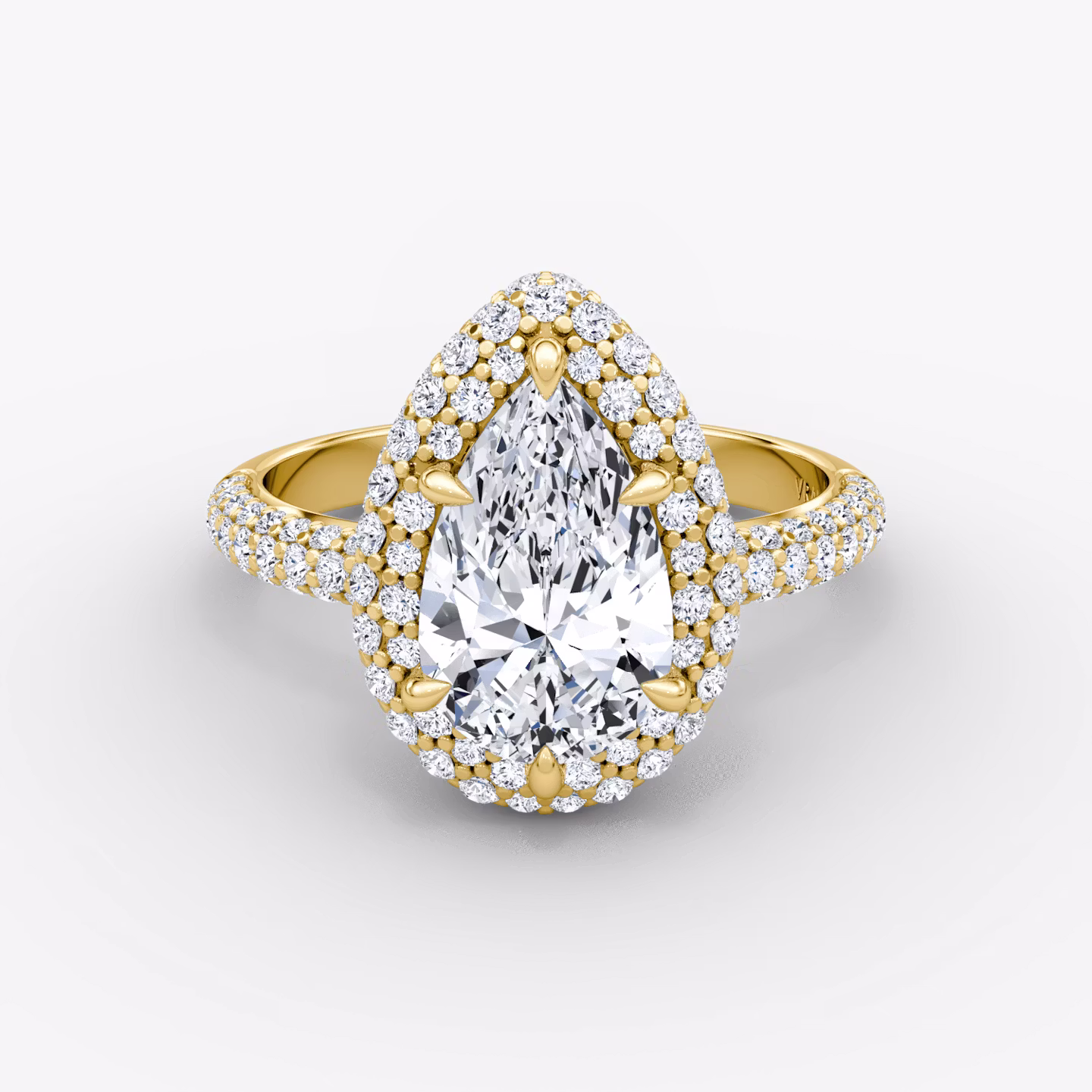 The Pavé Bombée Pear | Yellow Gold