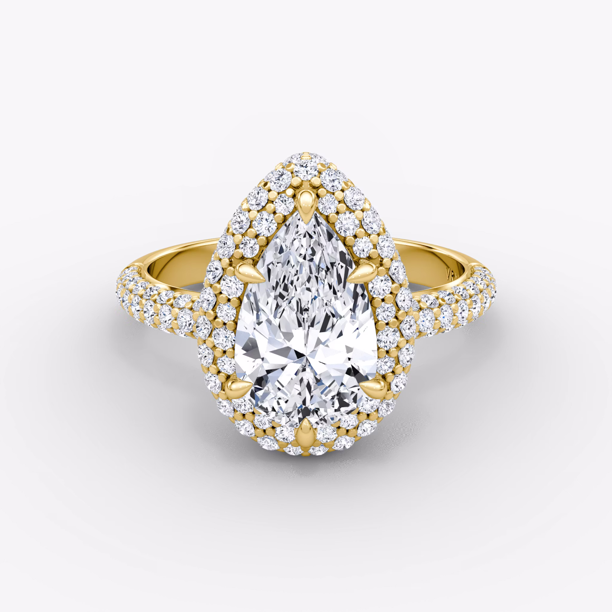 The Pavé Bombée Pear | Yellow Gold