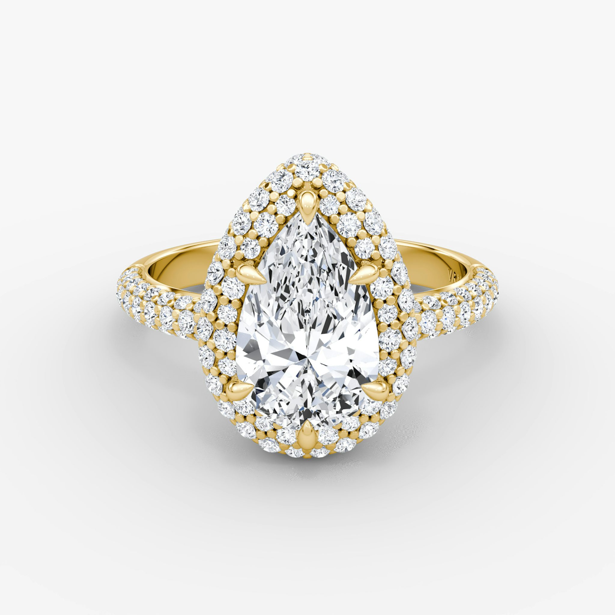The Pavé Bombée | Pear | 18k | Yellow Gold | bandAccent: Pavé | diamondOrientation: vertical | caratWeight: other