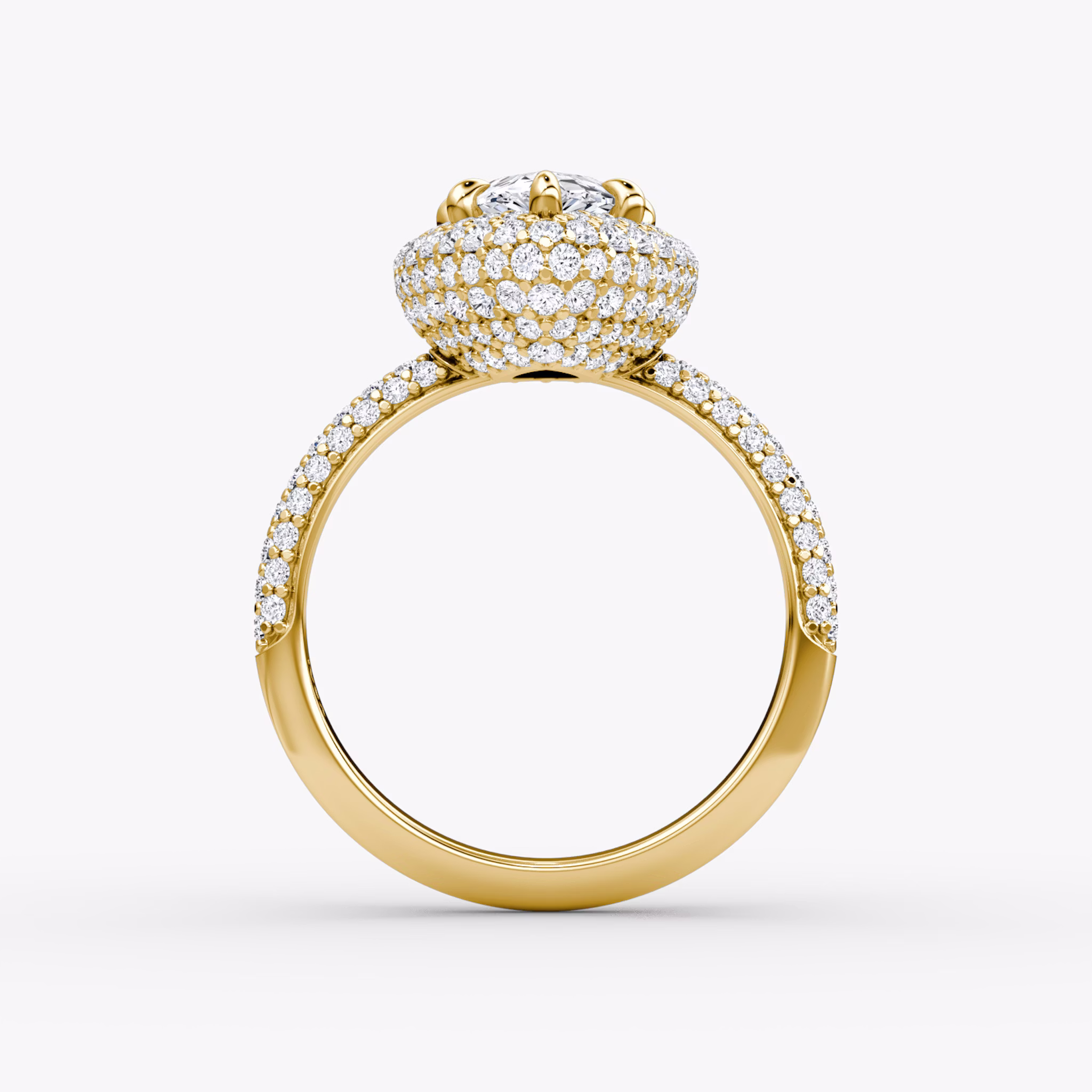 The Pavé Bombée | Pear | 18k | Yellow Gold | bandAccent: Pavé | diamondOrientation: vertical | caratWeight: other