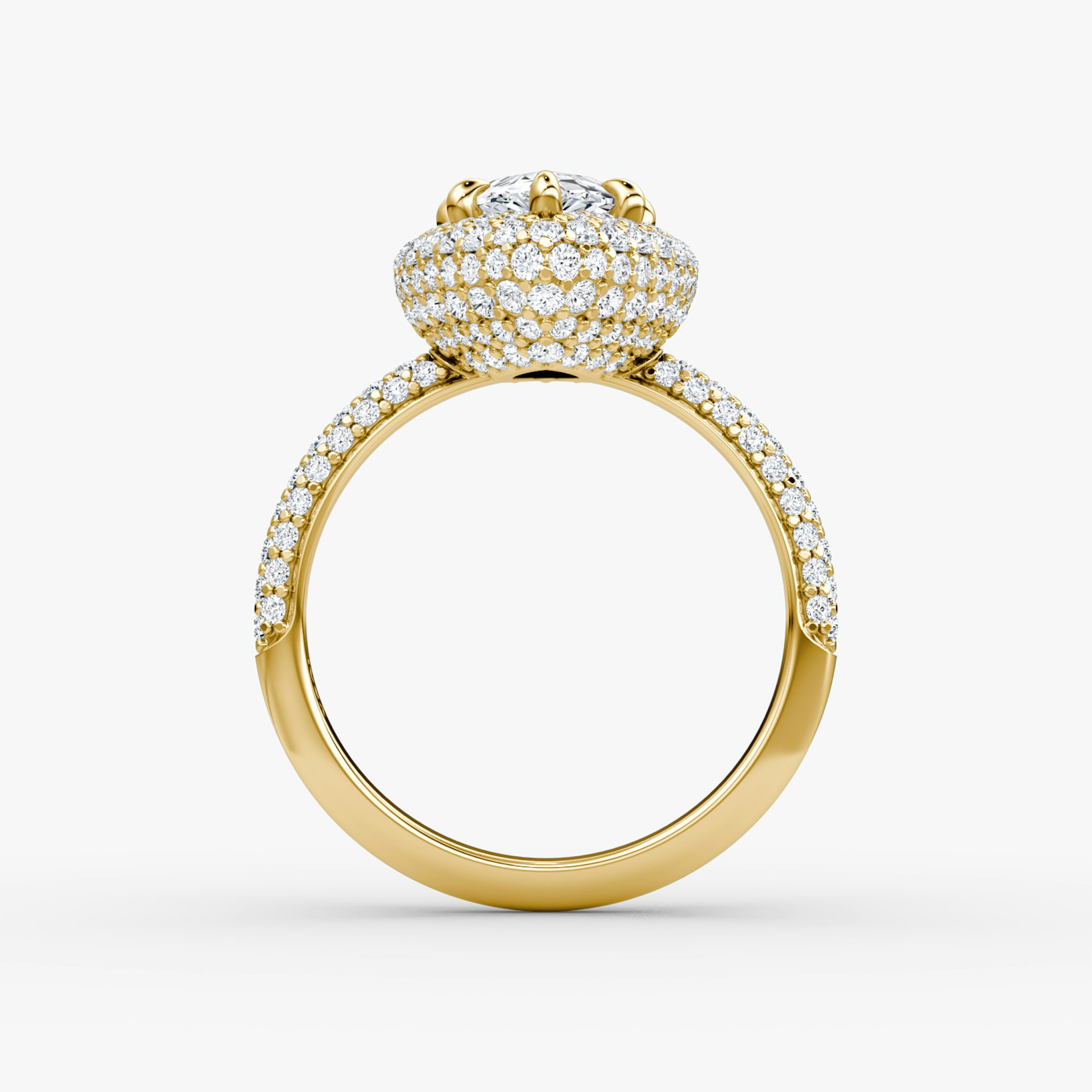 The Pavé Bombée | Pear | 18k | Yellow Gold | bandAccent: Pavé | diamondOrientation: vertical | caratWeight: other