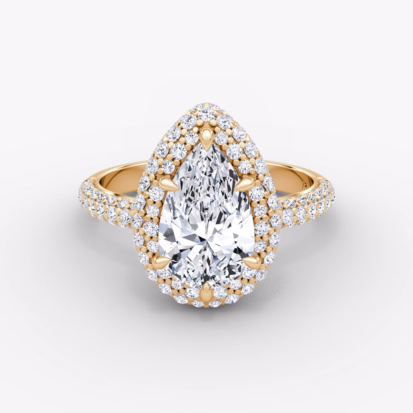 The Pavé Bombée Pear | Rose Gold
