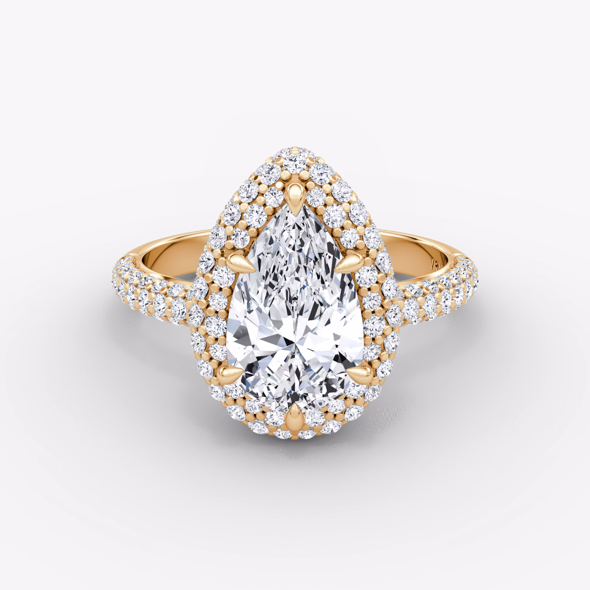 The Pavé Bombée Pear | Rose Gold